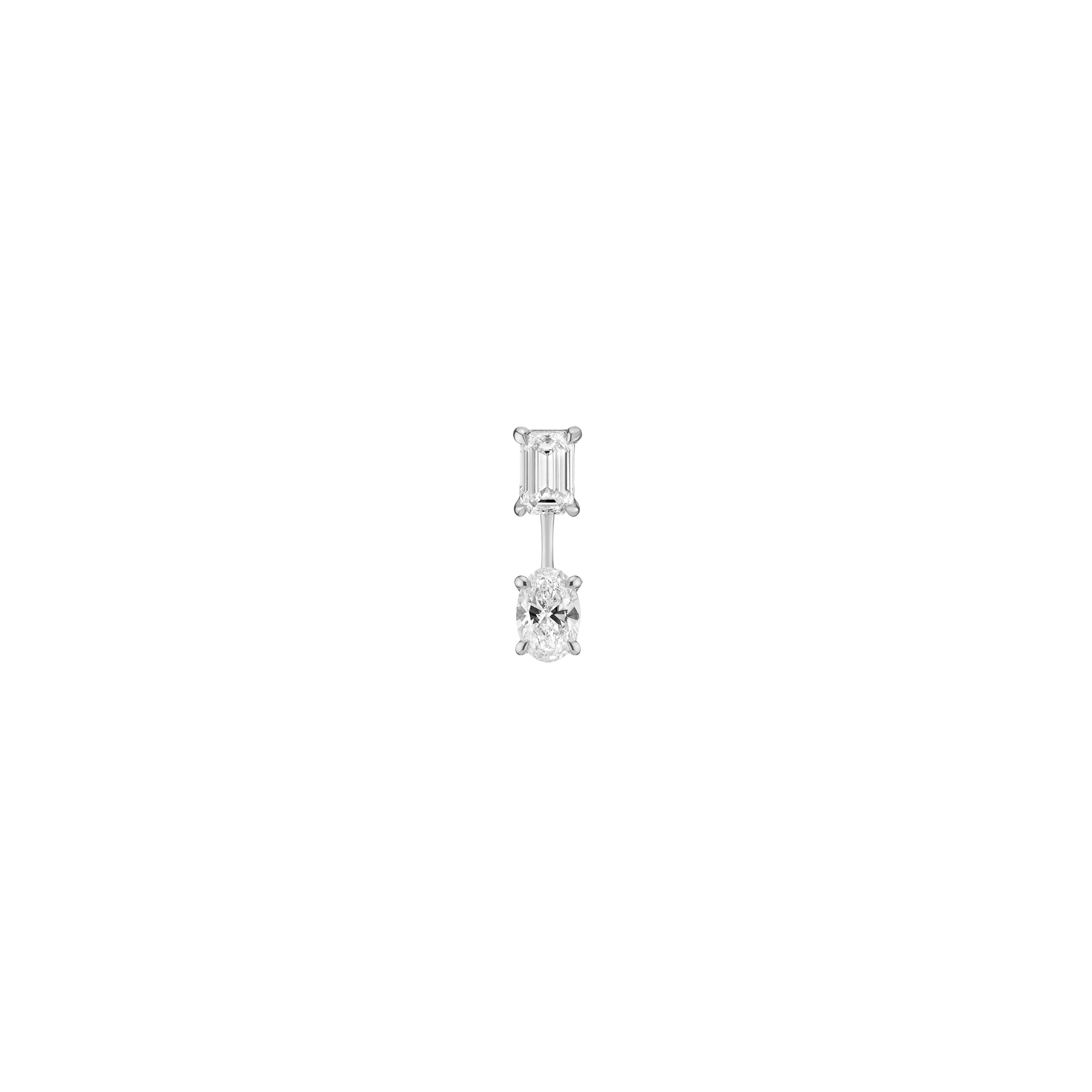 Lab Grown Diamond Ear Jacket - 0.5ct Oval Bottom Stone
