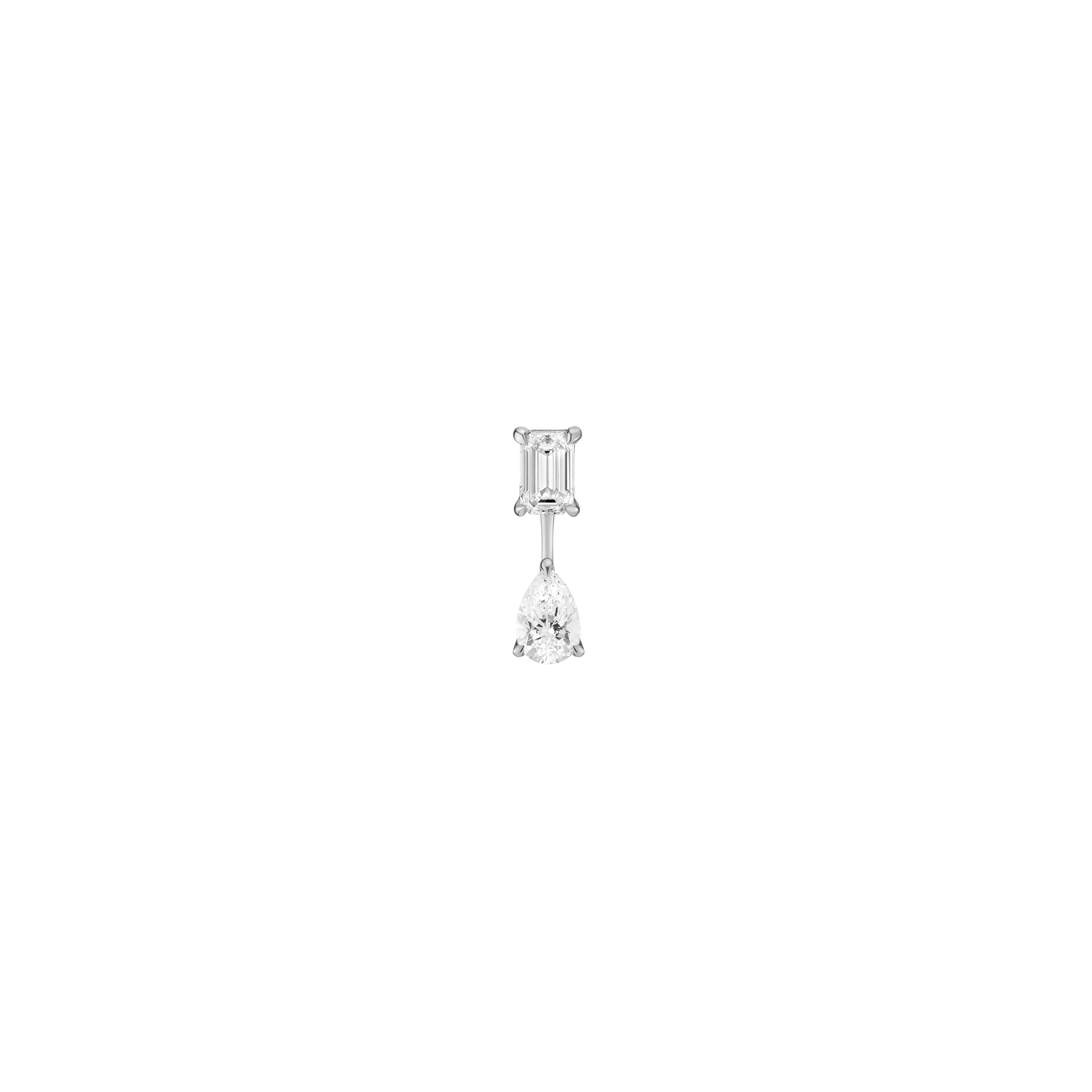 Lab Grown Diamond Ear Jacket - 0.5ct Pear Bottom Stone