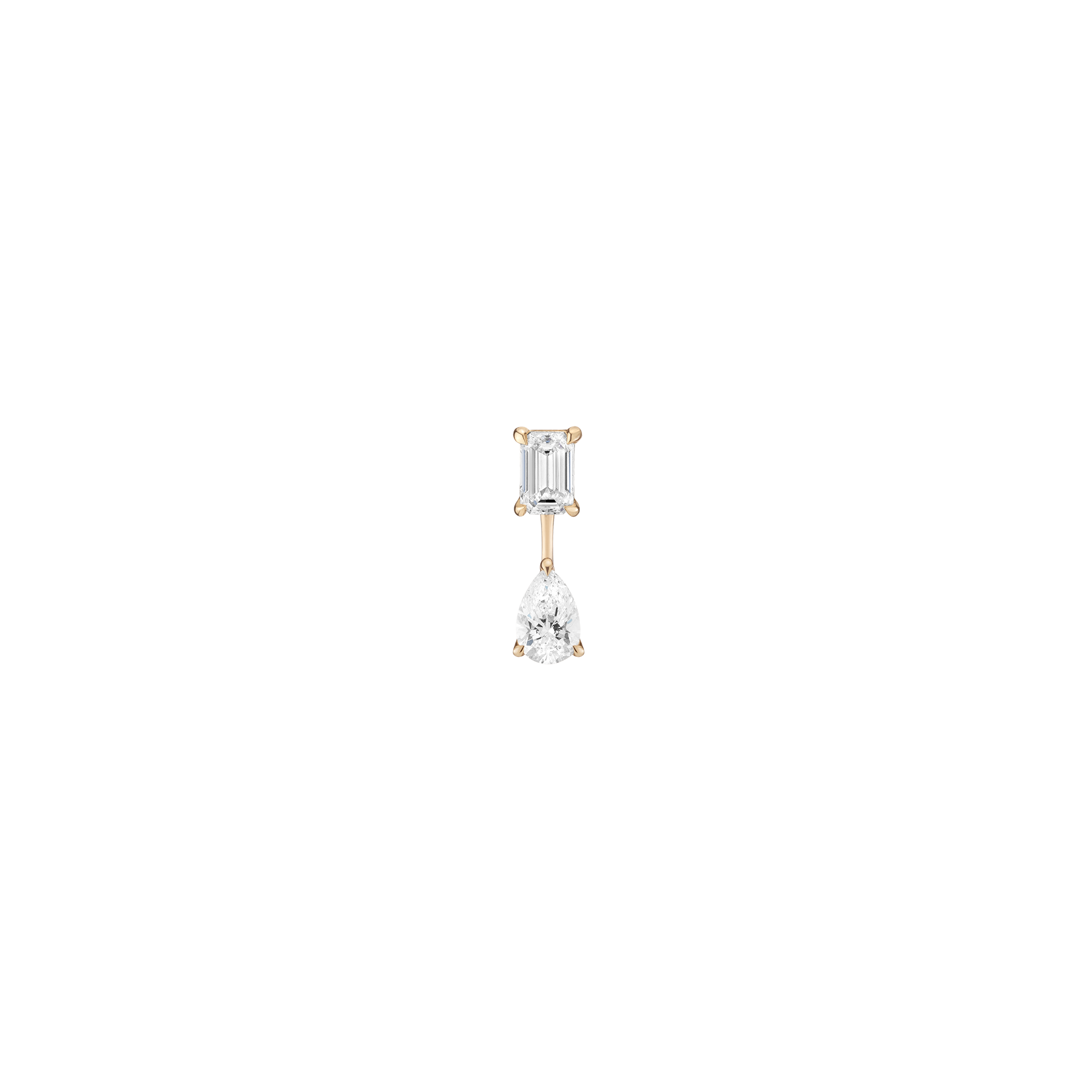 Lab Grown Diamond Ear Jacket - 0.5ct Pear Bottom Stone