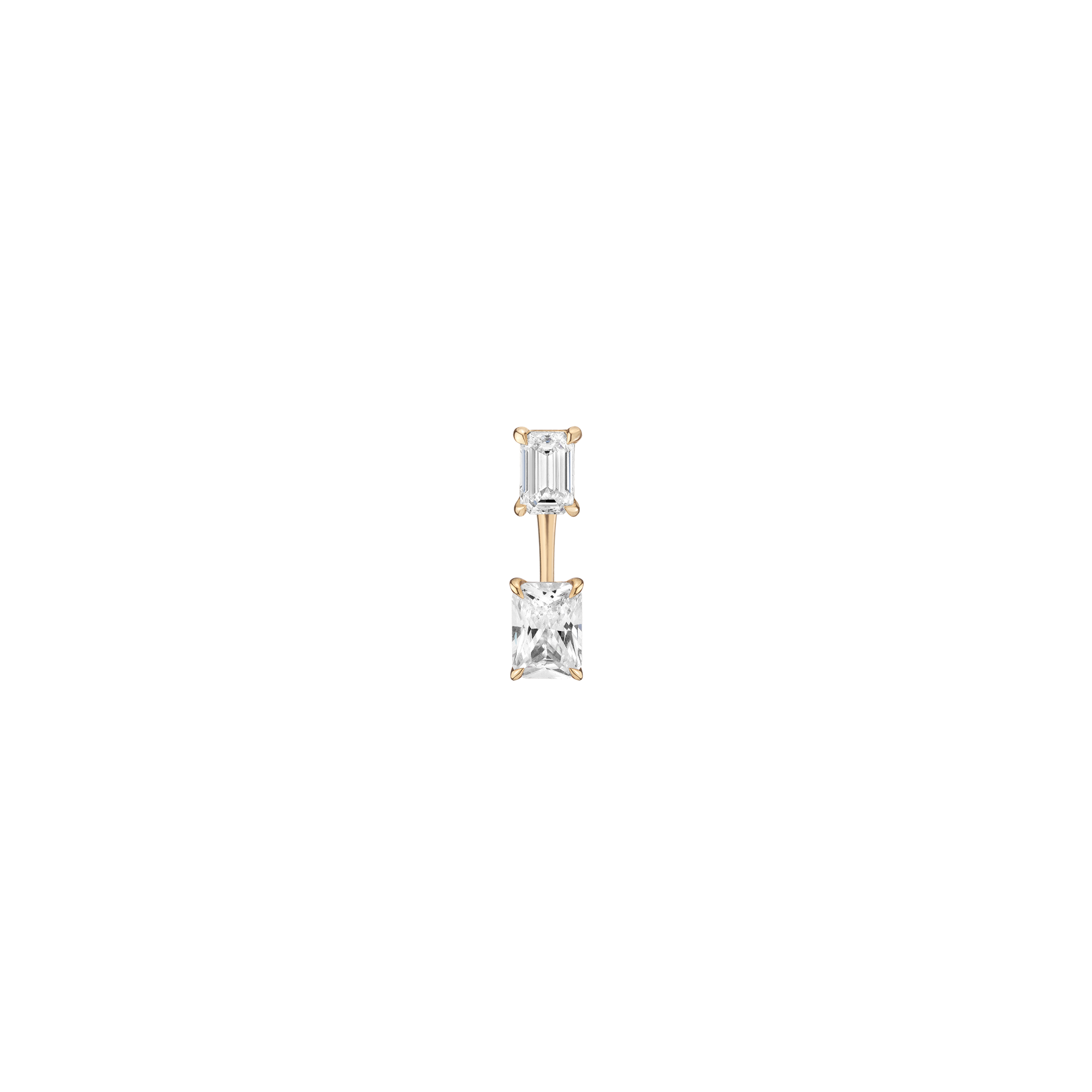 Lab Grown Diamond Ear Jacket - 1.5ct Emerald Bottom Stone