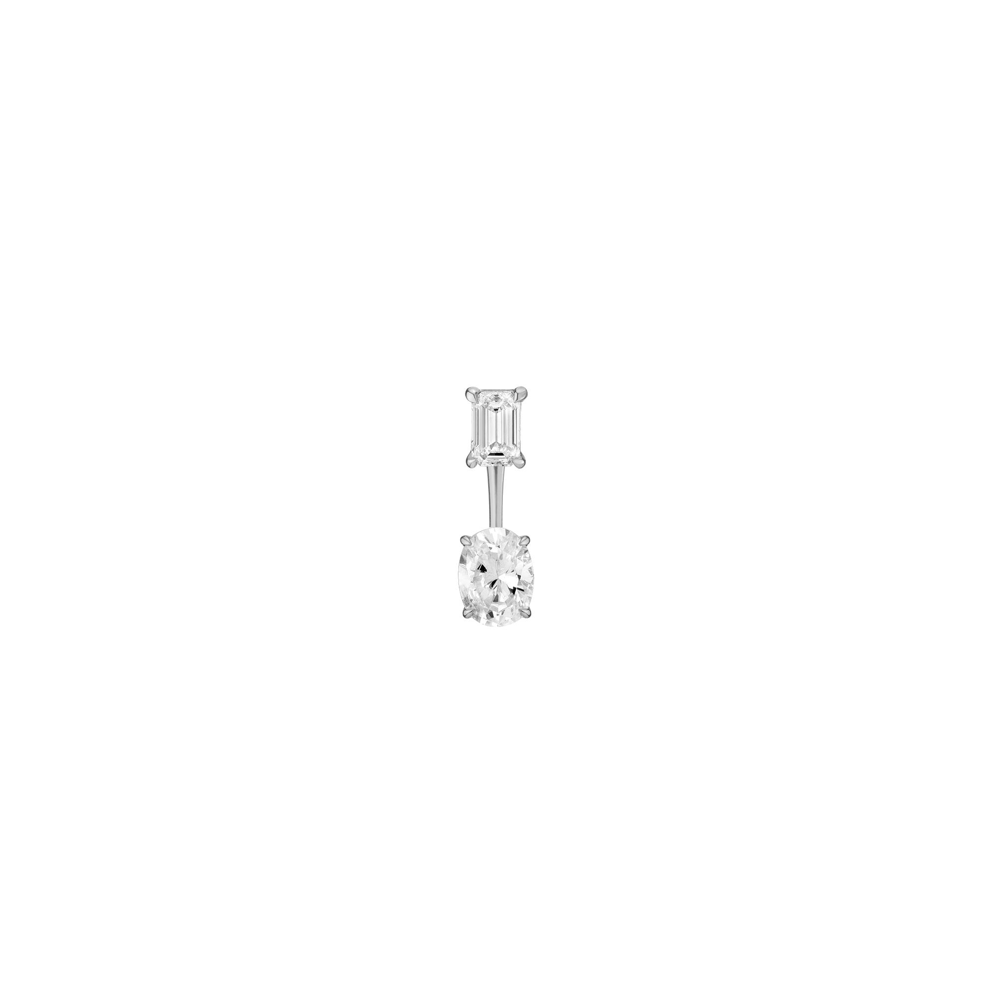 Lab Grown Diamond Ear Jacket - 1ct Oval Bottom Stone