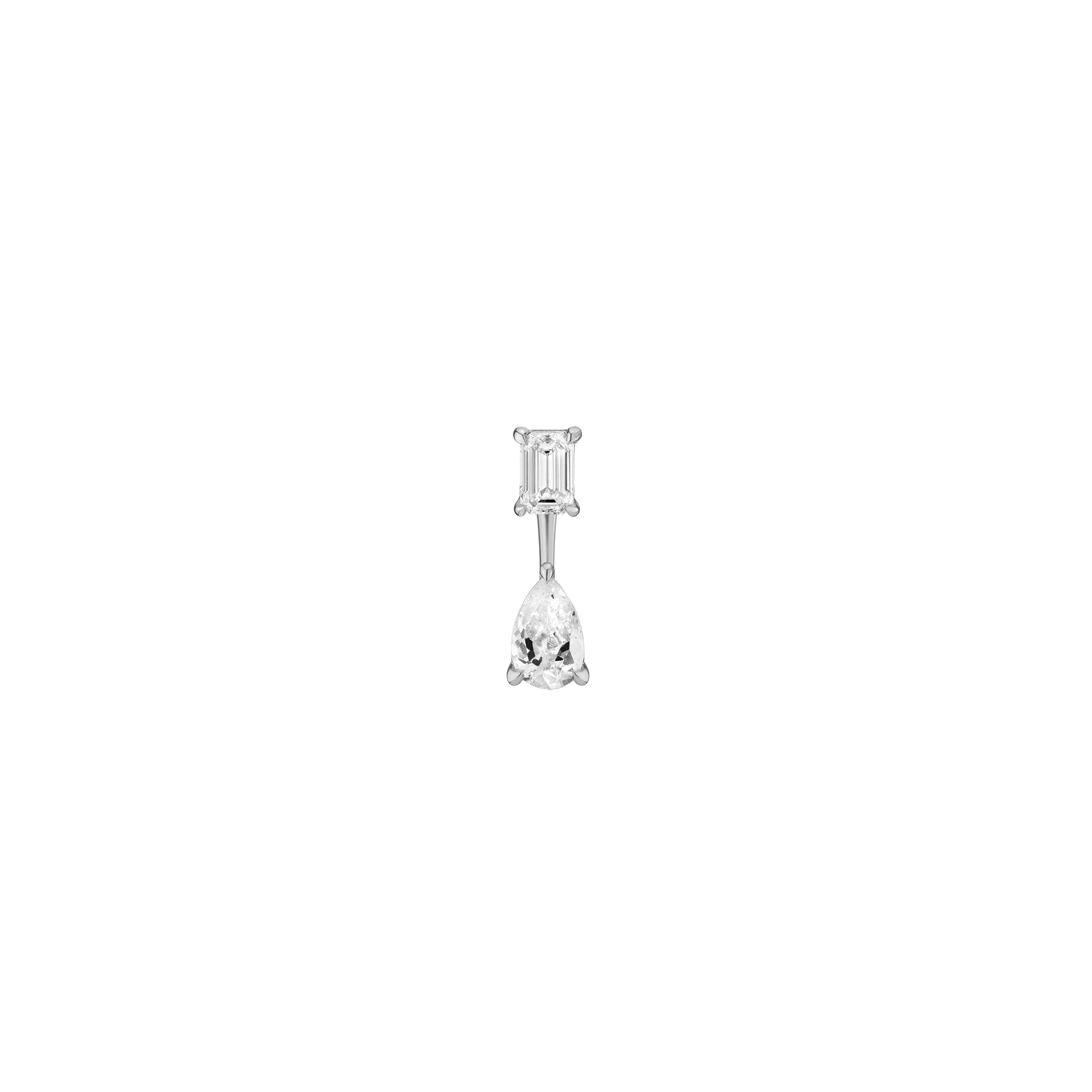Lab Grown Diamond Ear Jacket - 1ct Pear Bottom Stone