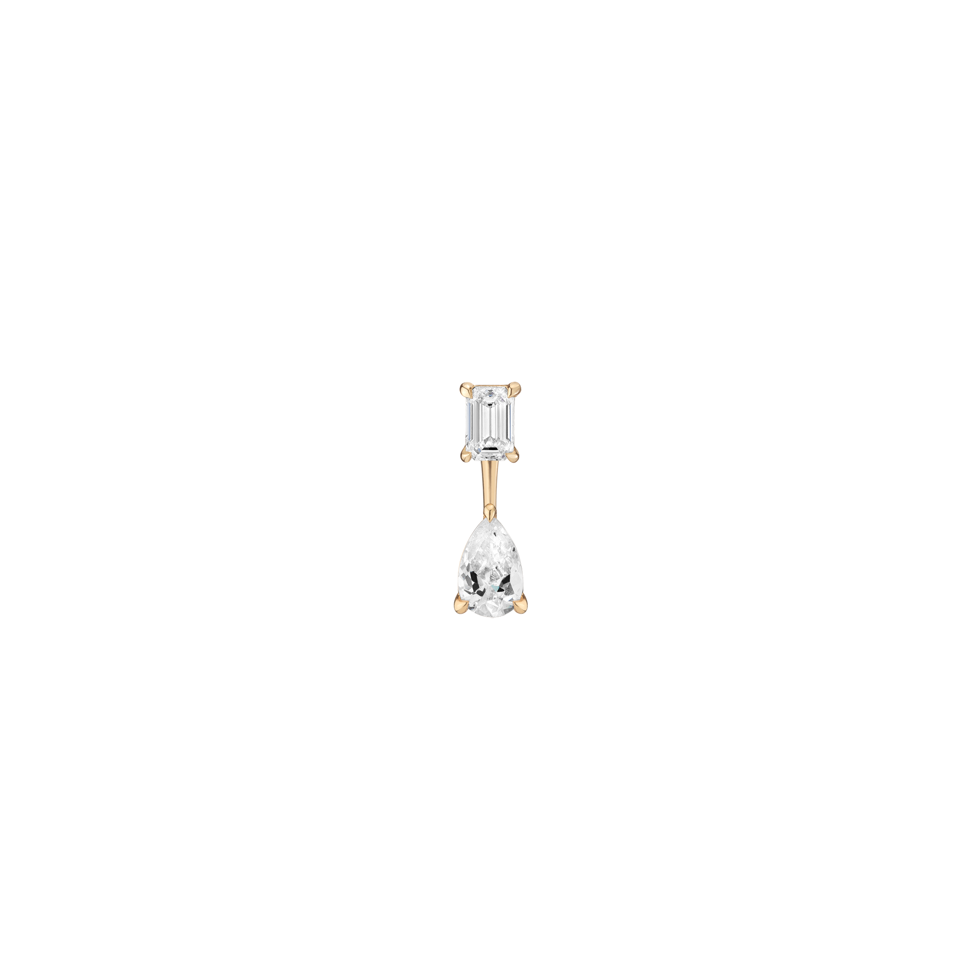 Lab Grown Diamond Ear Jacket - 1ct Pear Bottom Stone