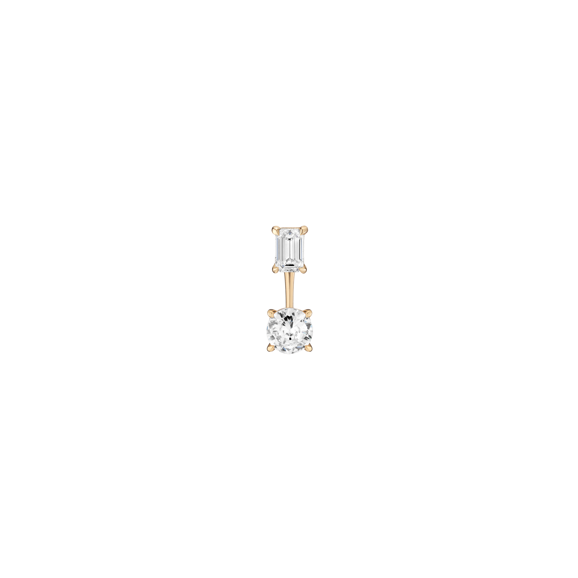 Lab Grown Diamond Ear Jacket - 1ct Round Bottom Stone