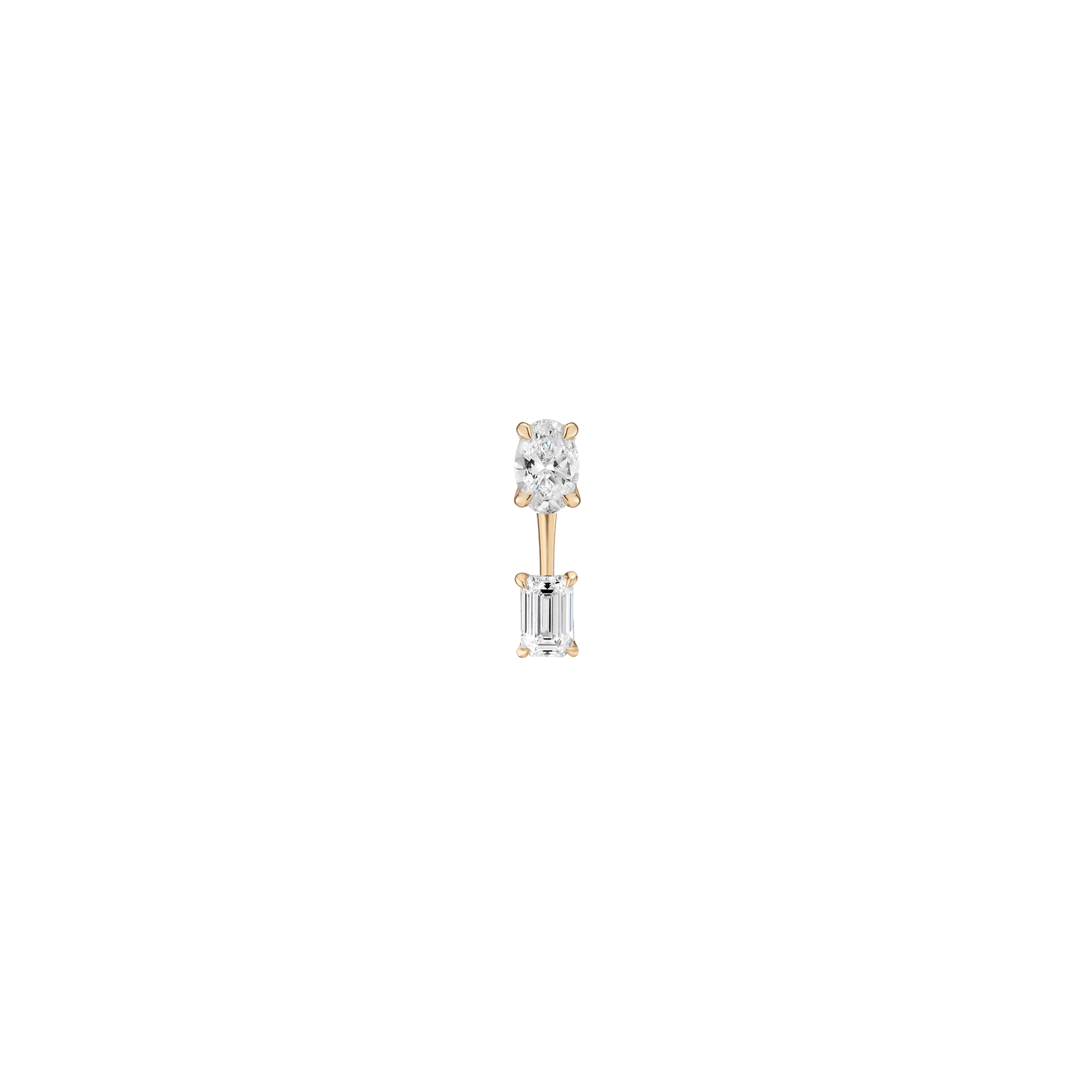 Lab Grown Diamond Ear Jacket - 0.5ct Emerald Bottom Stone