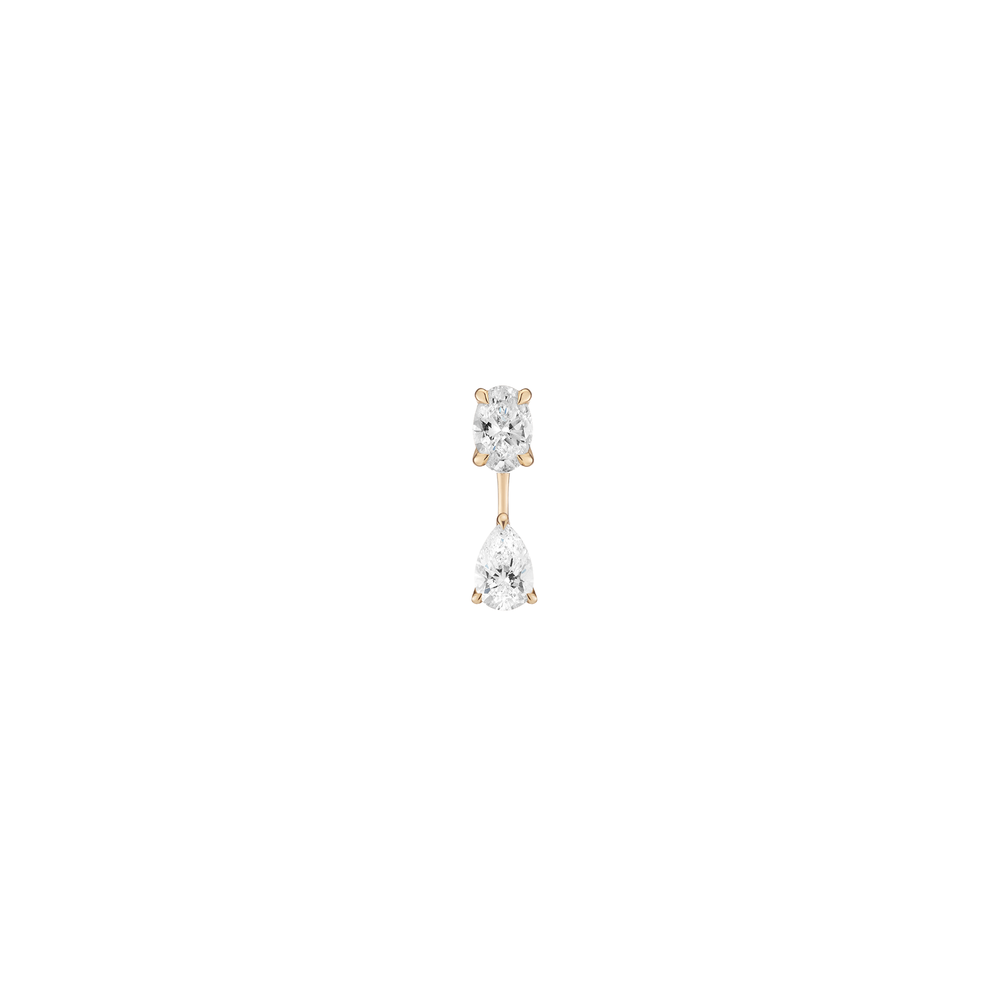 Lab Grown Diamond Ear Jacket - 0.5ct Pear Bottom Stone