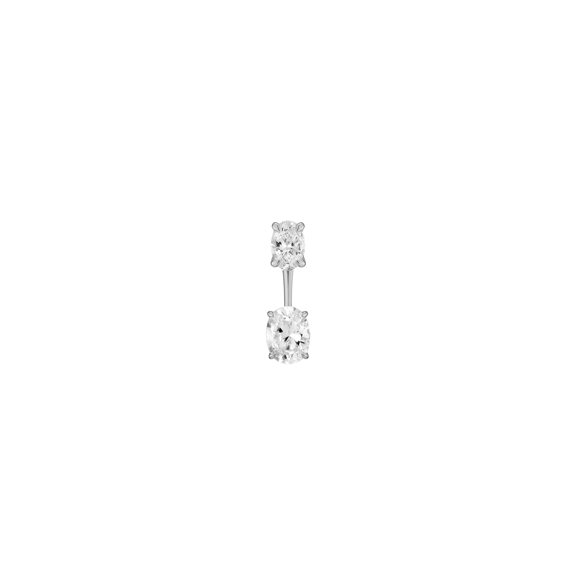 Lab Grown Diamond Ear Jacket - 1ct Oval Bottom Stone