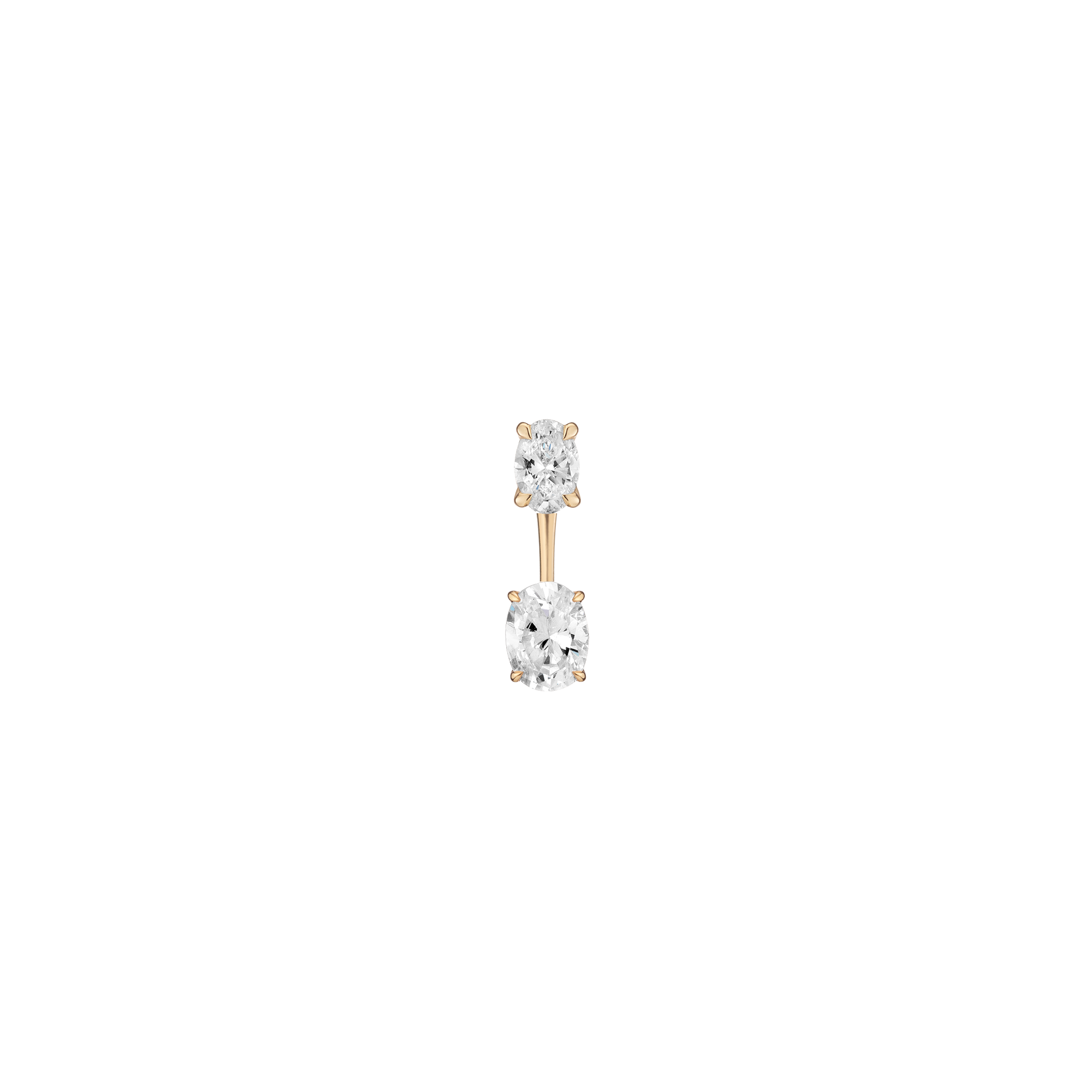 Lab Grown Diamond Ear Jacket - 1ct Oval Bottom Stone