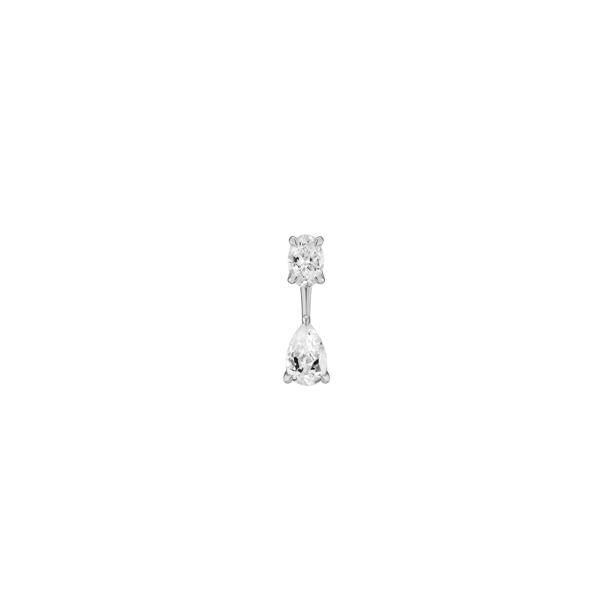 Lab Grown Diamond Ear Jacket - 1ct Pear Bottom Stone