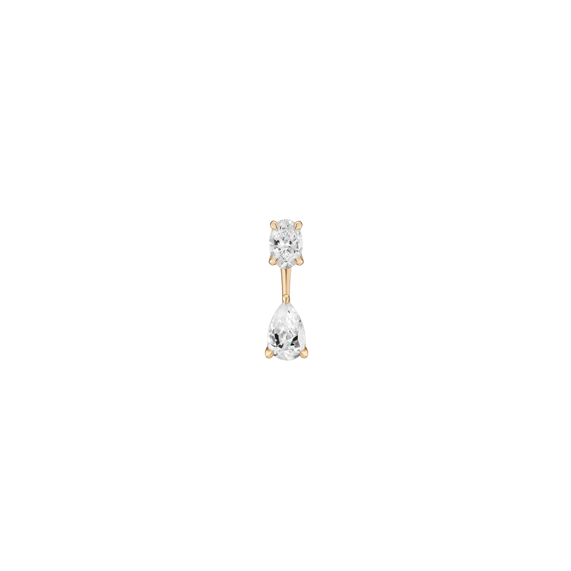 Lab Grown Diamond Ear Jacket - 1ct Pear Bottom Stone