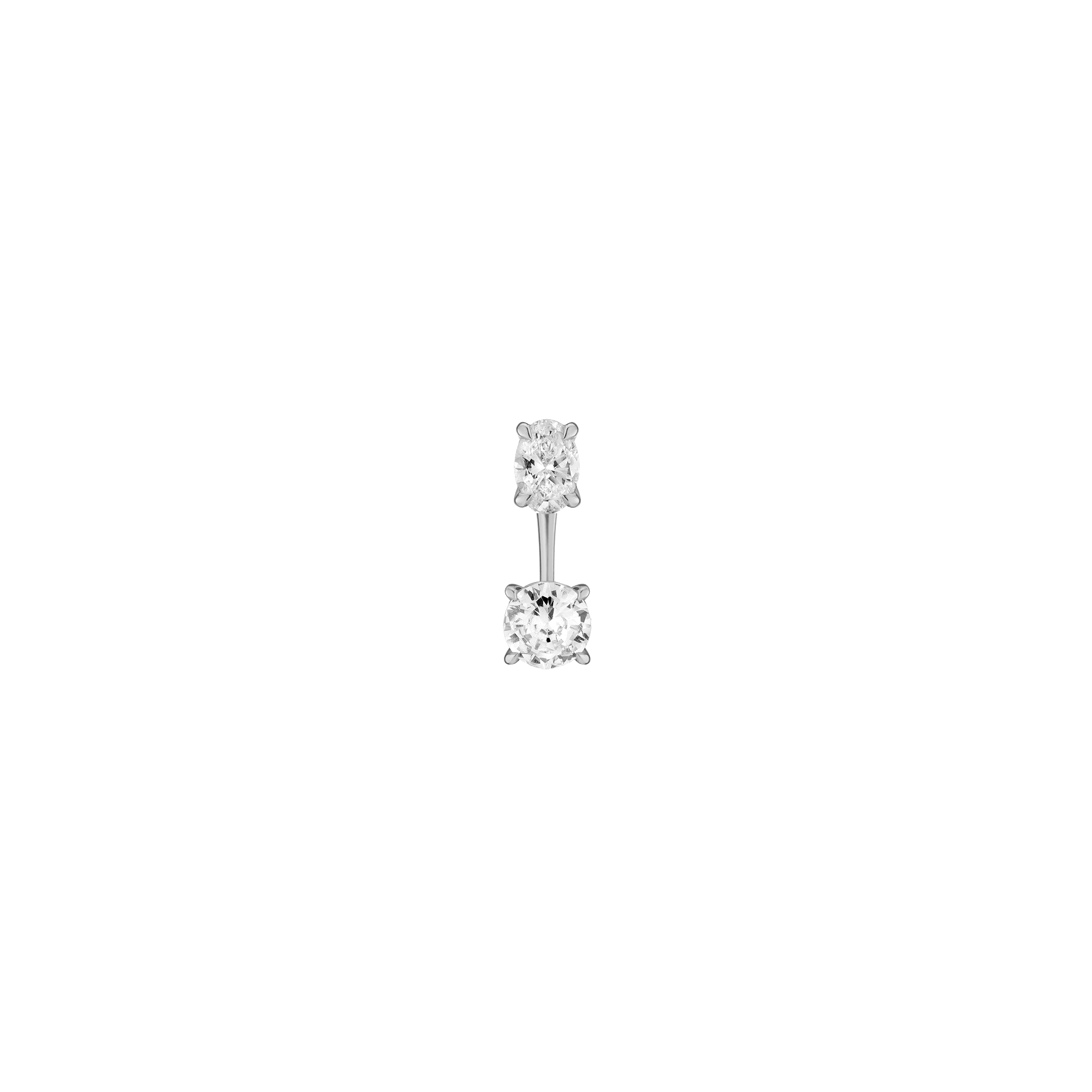 Lab Grown Diamond Ear Jacket - 1ct Round Bottom Stone