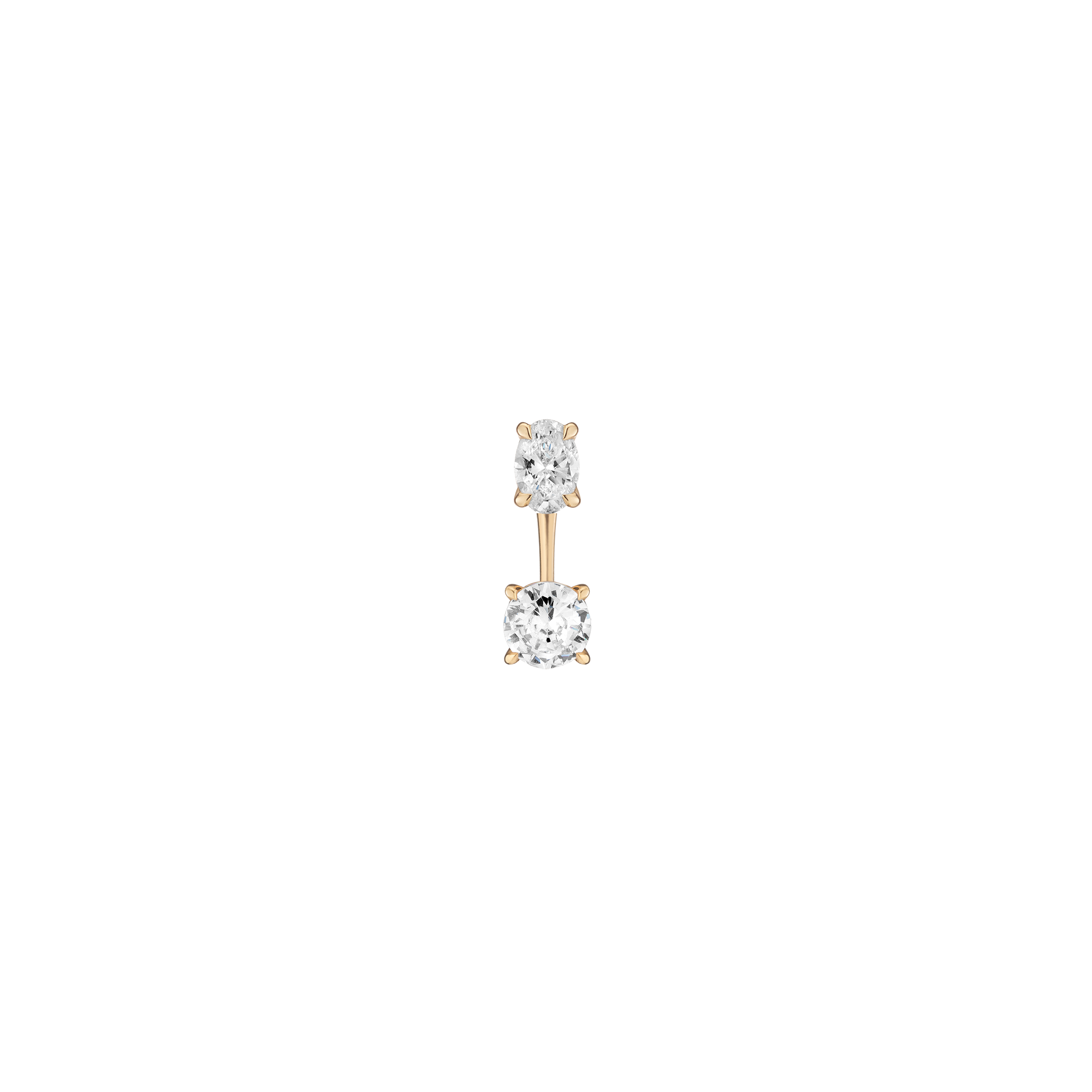 Lab Grown Diamond Ear Jacket - 1ct Round Bottom Stone