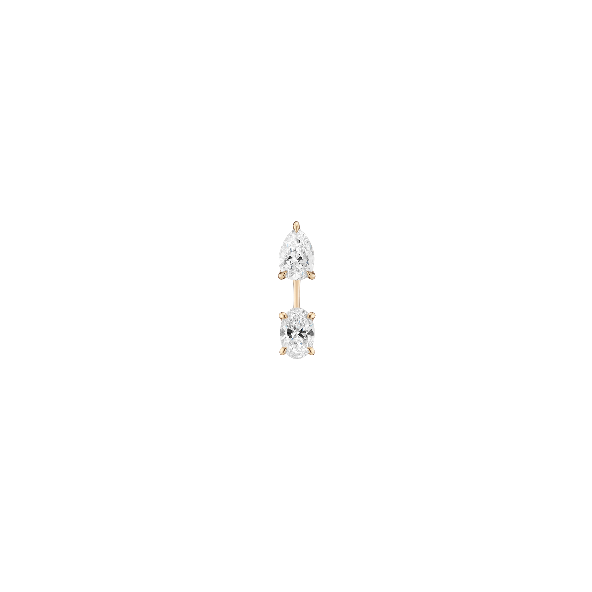 Lab Grown Diamond Ear Jacket - 0.5ct Oval Bottom Stone