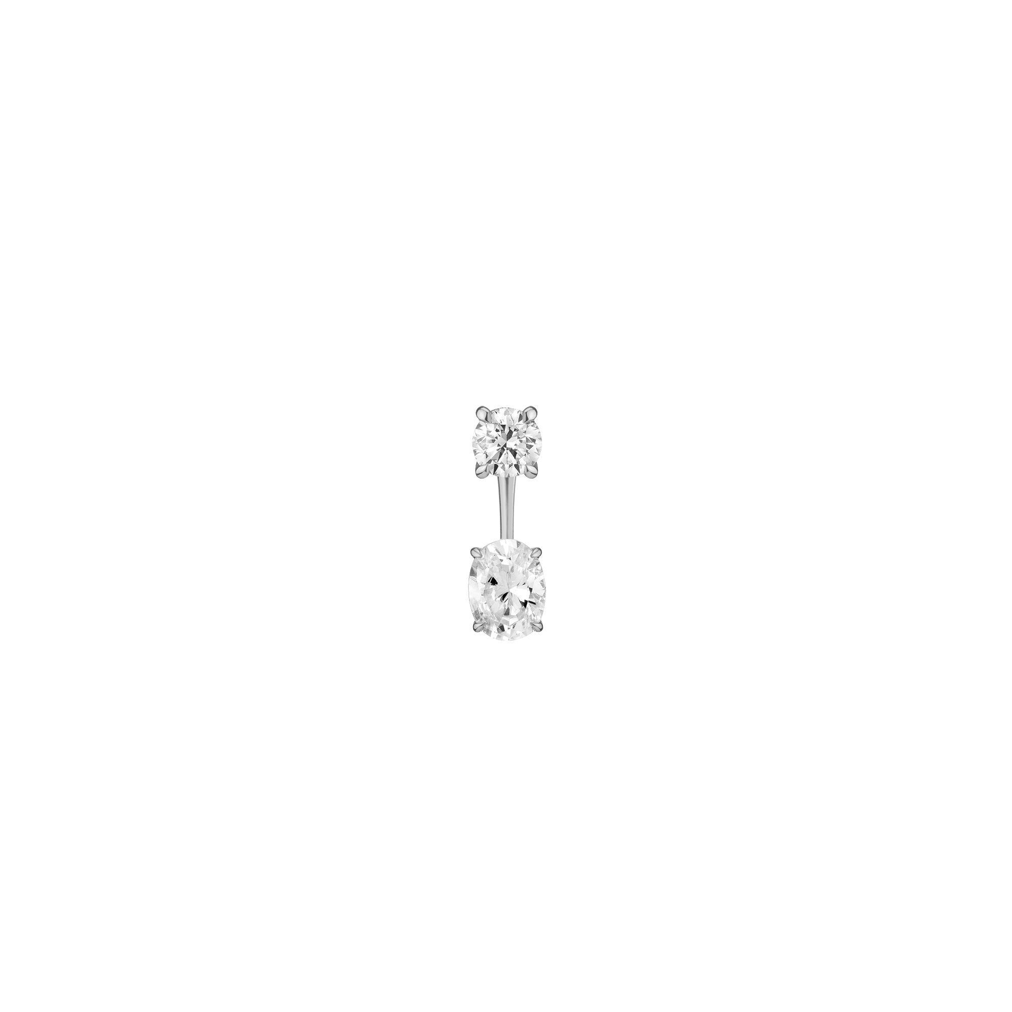 Lab Grown Diamond Ear Jacket - 1ct Oval Bottom Stone