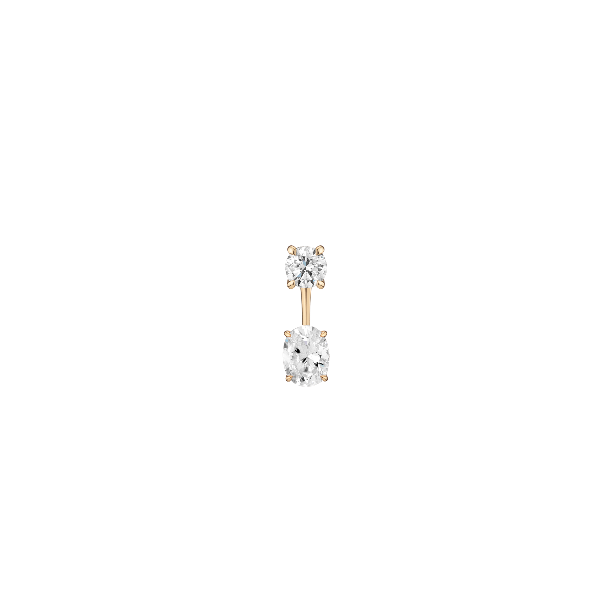 Lab Grown Diamond Ear Jacket - 1ct Oval Bottom Stone