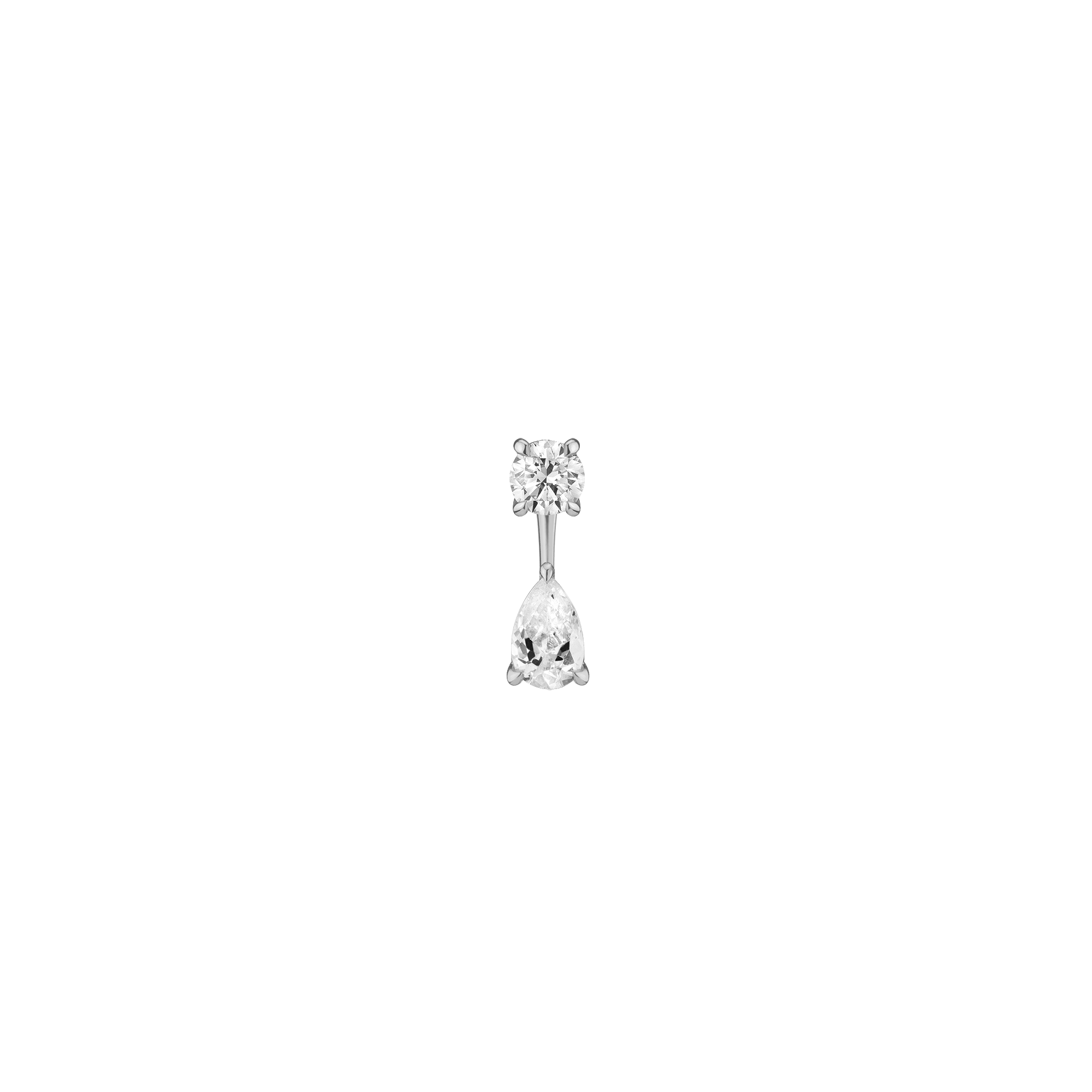 Lab Grown Diamond Ear Jacket - 1ct Pear Bottom Stone