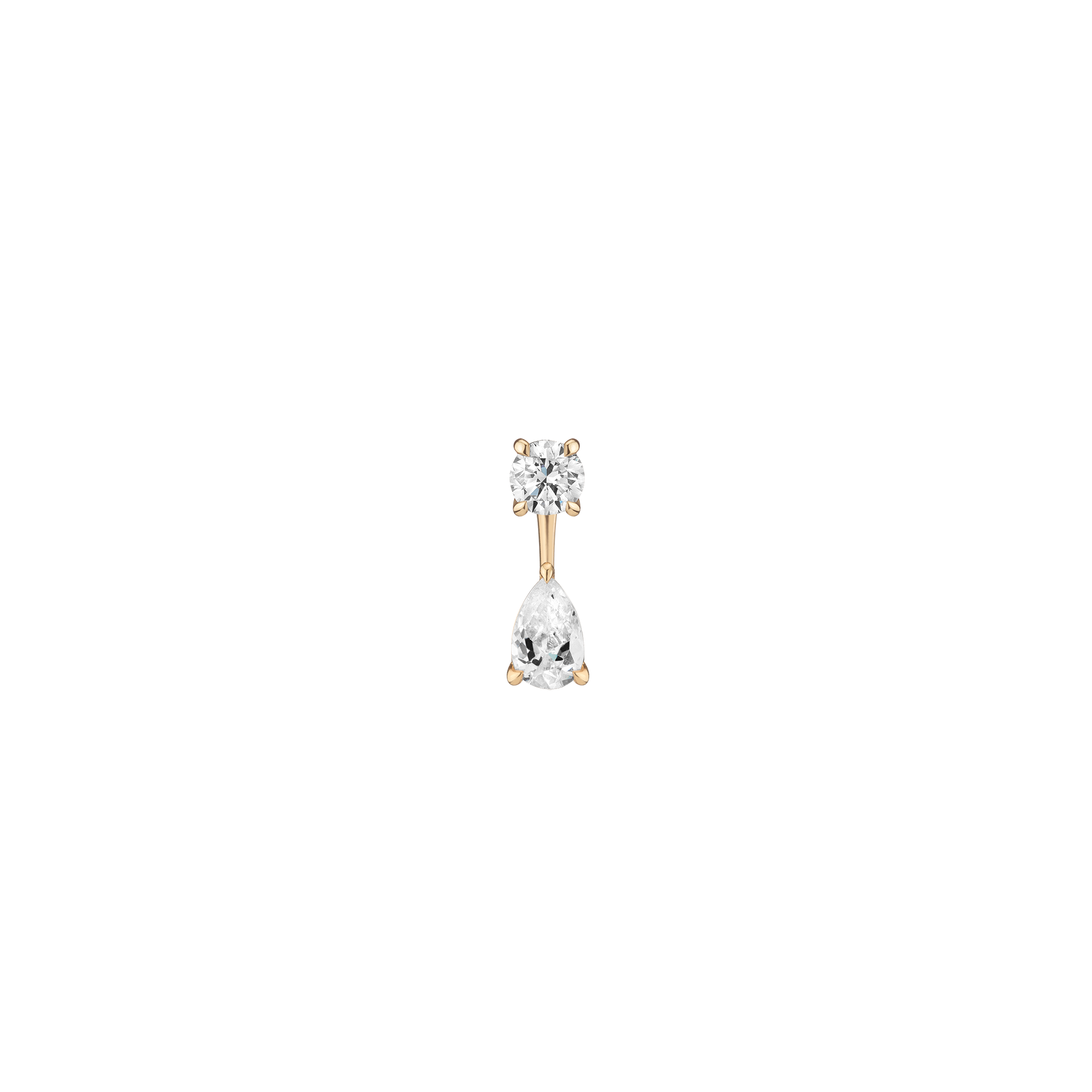 Lab Grown Diamond Ear Jacket - 1ct Pear Bottom Stone