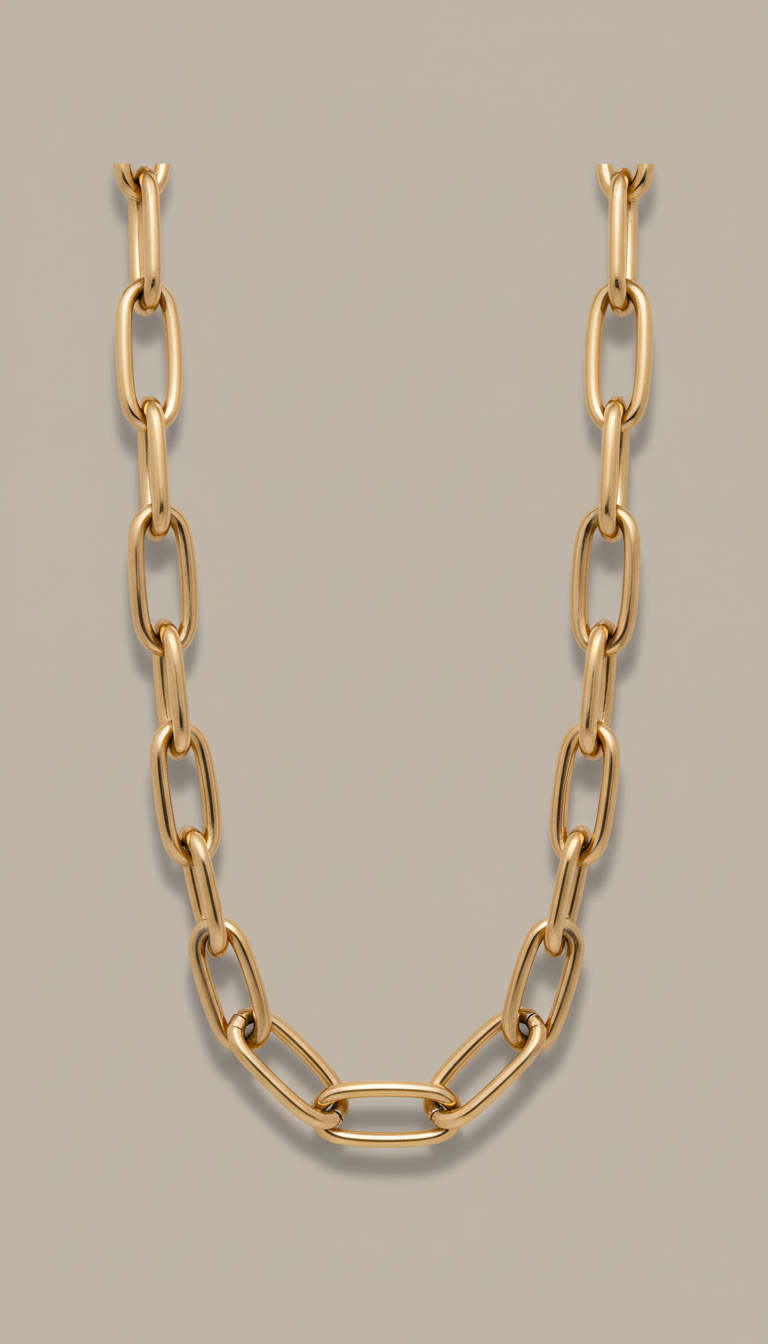 Solid Gold Link Necklace