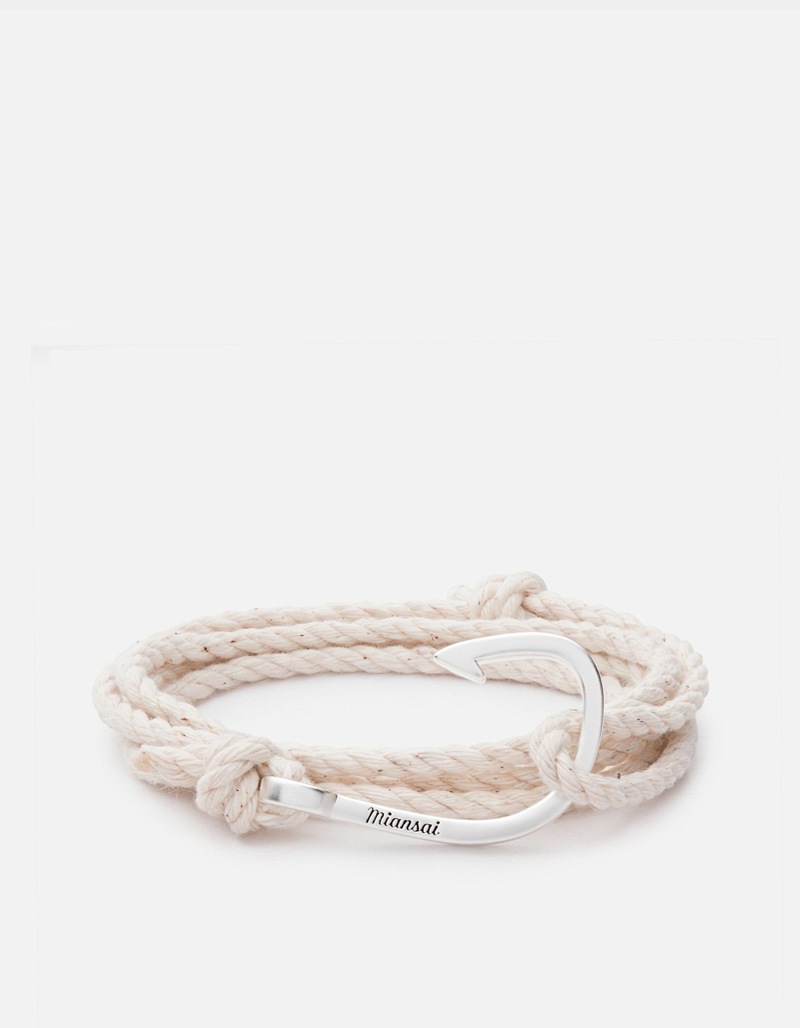 Miansai Hooks/Anchors Hook Rope, Silver Natural Cotton / Stainless Silver / Monogram: No