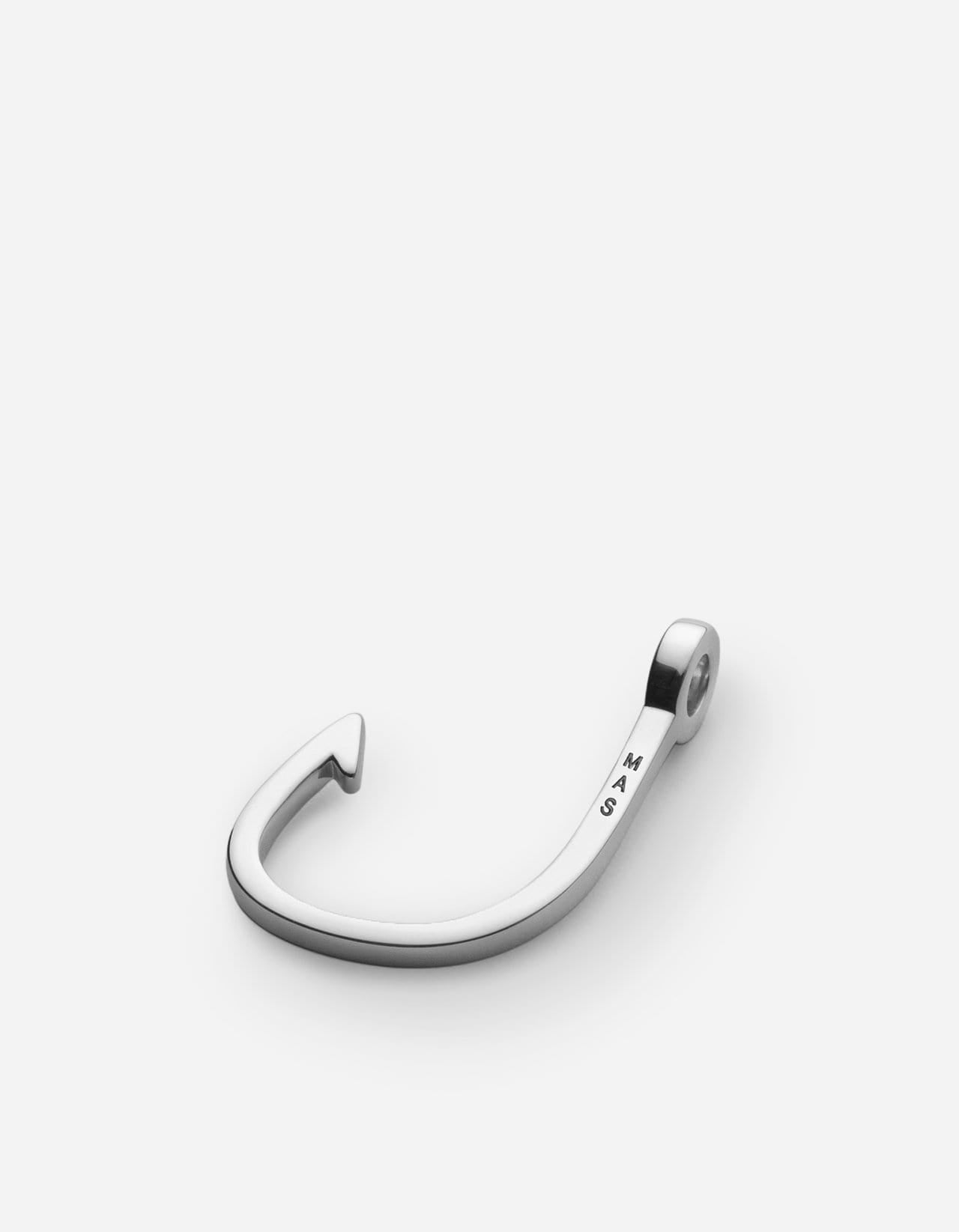 Hook Leather Bracelet, Silver