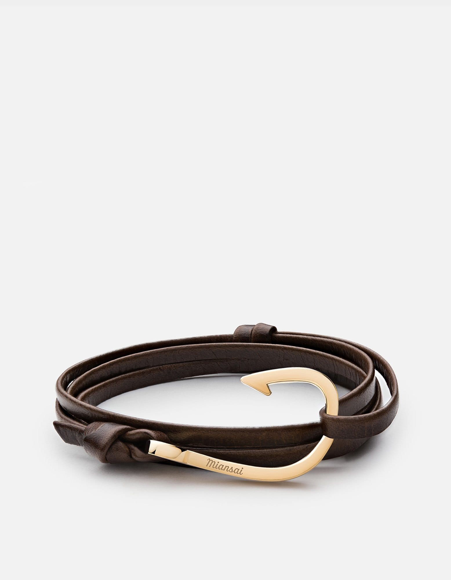 Miansai Hooks/Anchors Hook Leather, Gold Cafecito / Gold Plated / Monogram: No