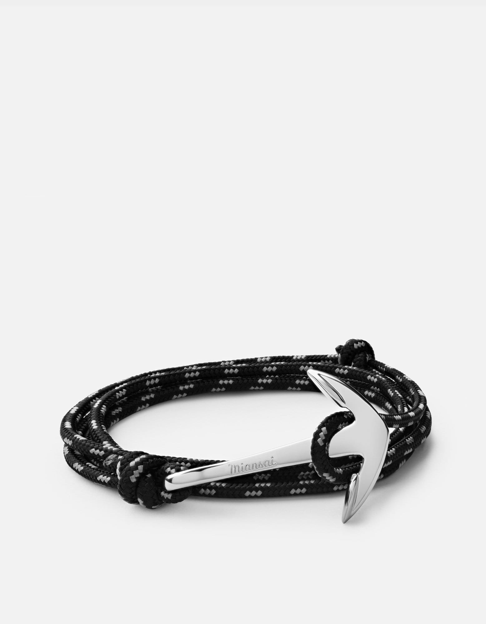 Miansai Hooks/Anchors Anchor Rope, Silver Asphalt / Stainless Steel / Monogram: No