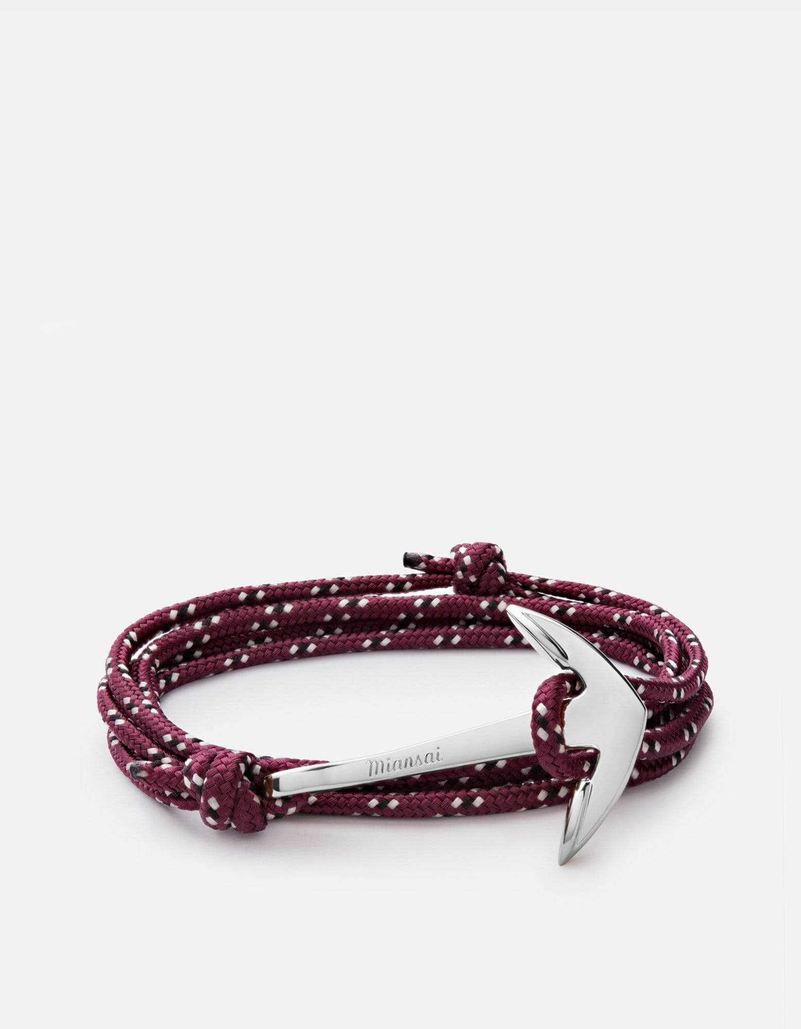 Miansai Hooks/Anchors Anchor Rope, Silver Bordeaux / Stainless Steel / Monogram: No