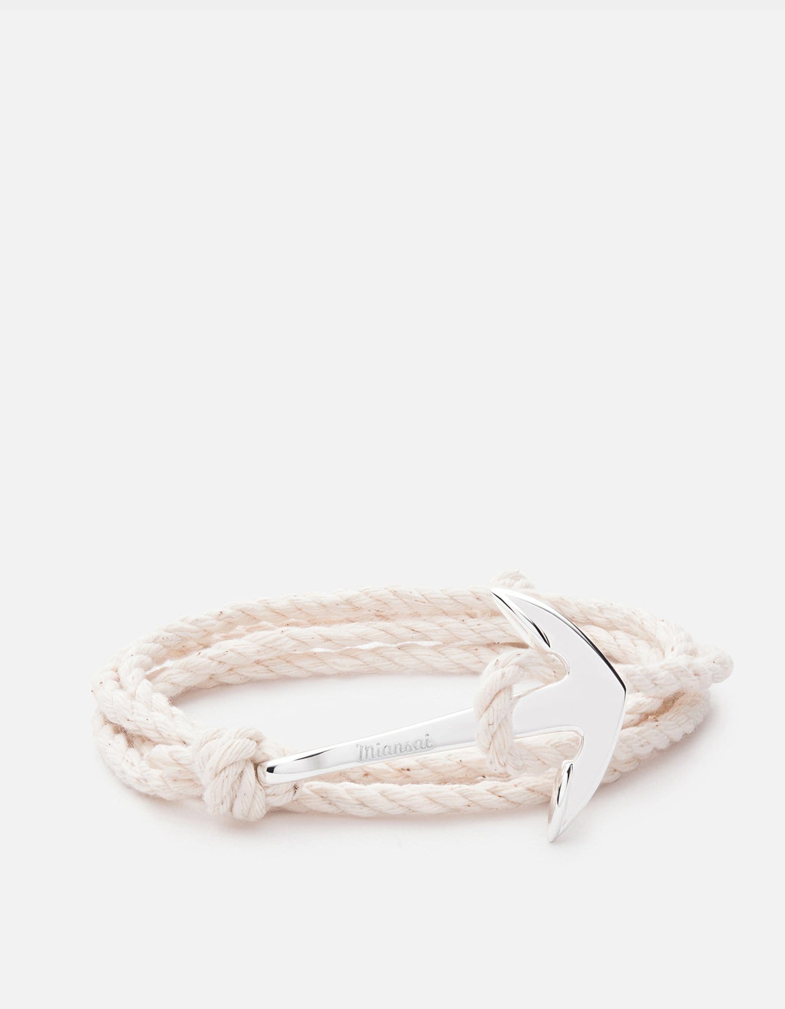 Miansai Hooks/Anchors Anchor Rope, Silver Natural / Stainless Steel / Monogram: No