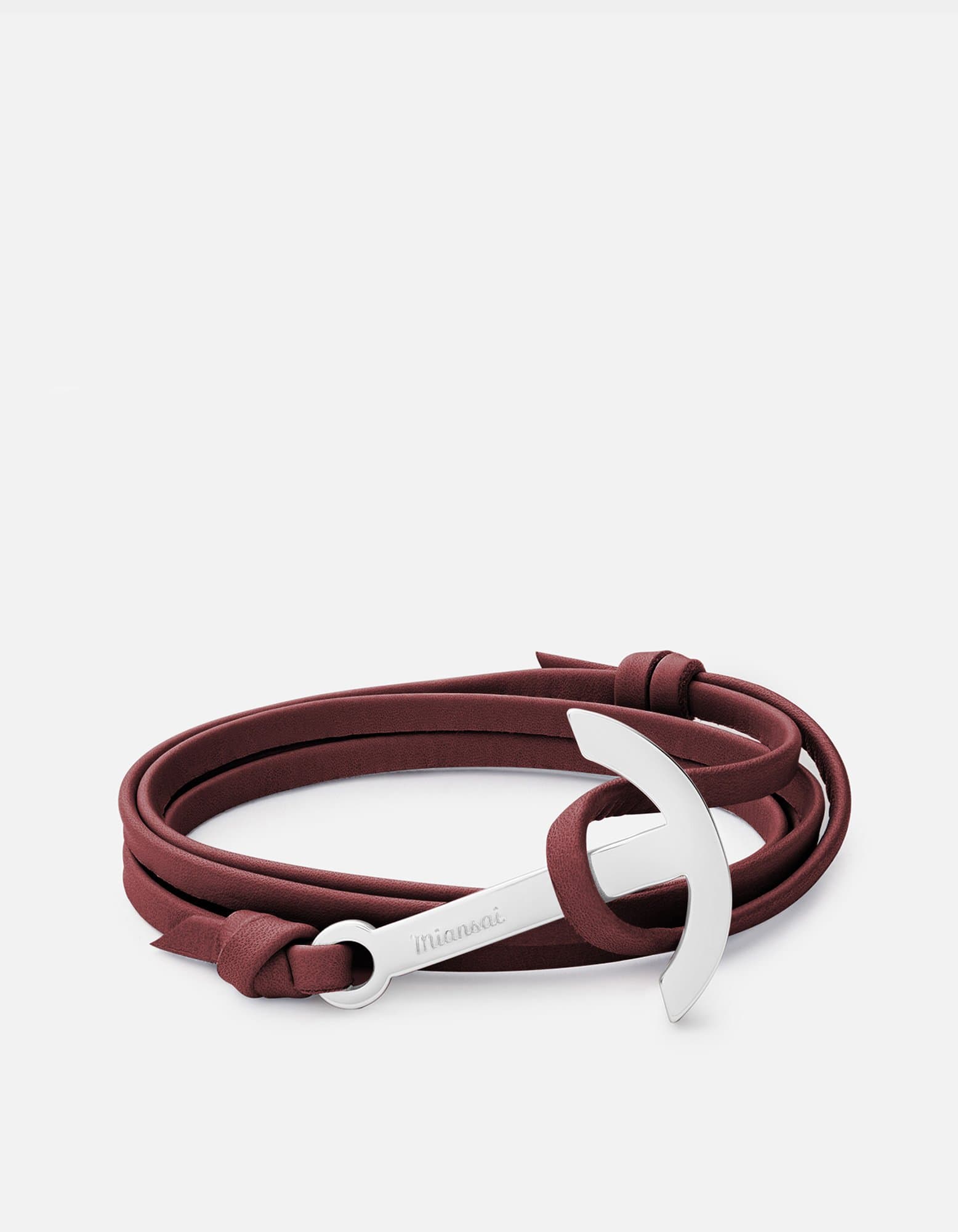 Miansai Hooks/Anchors Modern Anchor Leather, Silver Burgundy / O/S