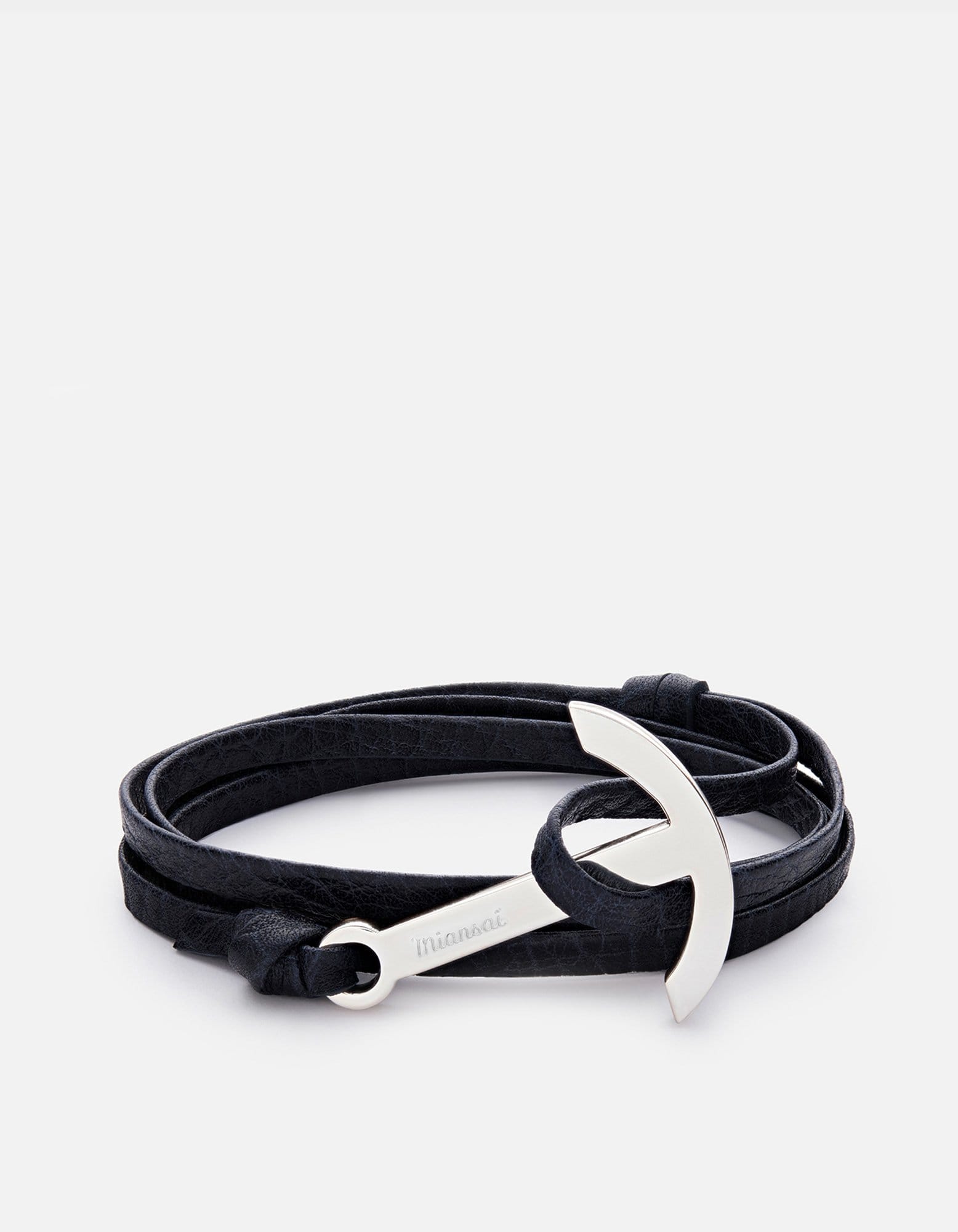 Miansai Hooks/Anchors Modern Anchor Leather, Silver Dusk / O/S