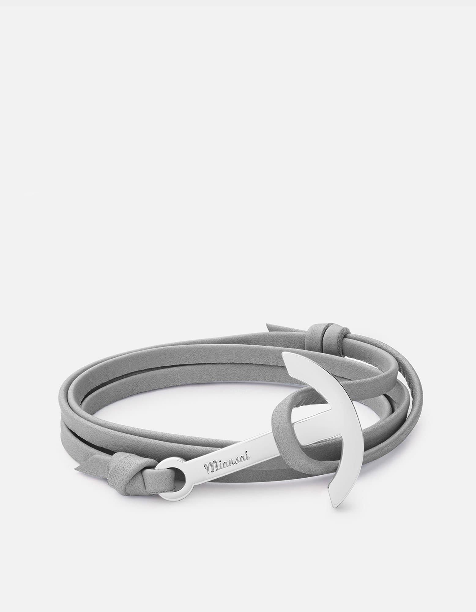 Miansai Hooks/Anchors Modern Anchor Leather, Silver Gray / O/S