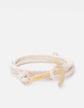 Miansai Hooks/Anchors Modern Anchor on Rope Bracelet, Brass Natural Cotton / O/S