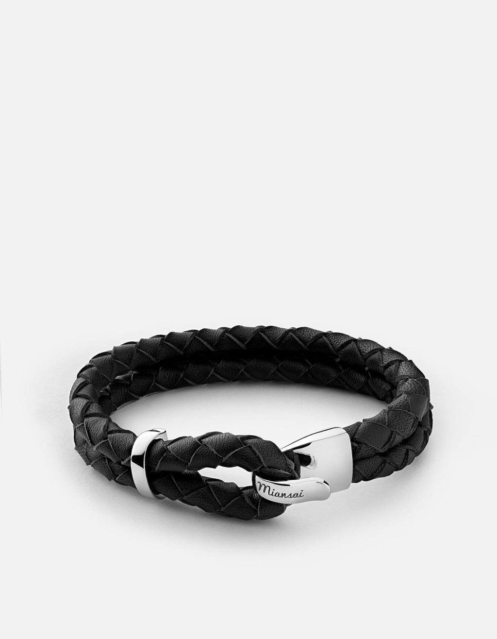 Miansai Bracelets Beacon Leather, Sterling Silver Black / M / Monogram: No