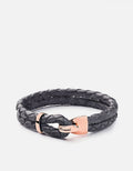 Miansai Bracelets Beacon Leather Bracelet, Rose Plated Steel / S