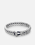 Miansai Bracelets Harbour Bracelet, Matte Sterling Silver Solid Navy / M