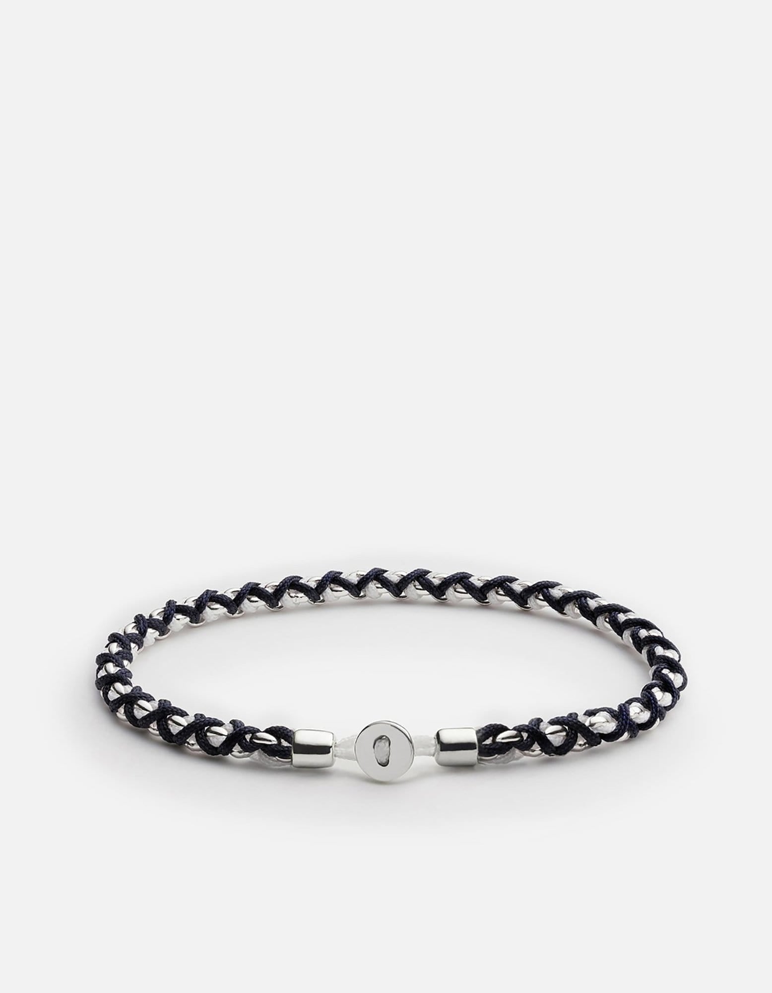 Miansai Bracelets Nexus Chain Bracelet, Sterling Silver Navy/White / M