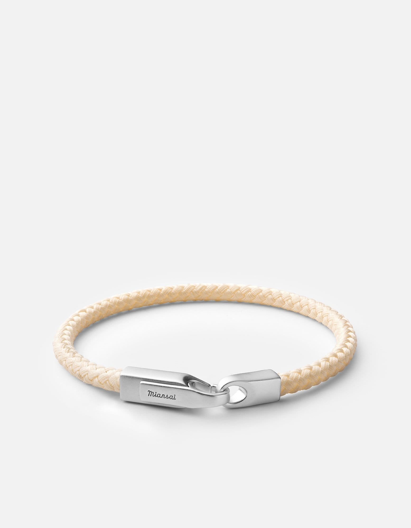 Miansai Bracelets Crew Rope Bracelet, Matte Silver Natural / M