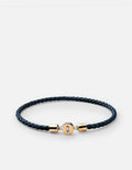 Miansai Bracelets Nexus Leather Bracelet, Gold Vermeil Light Navy / M