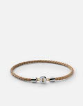 Miansai Bracelets Nexus Leather Bracelet, Sterling Silver Natural / M