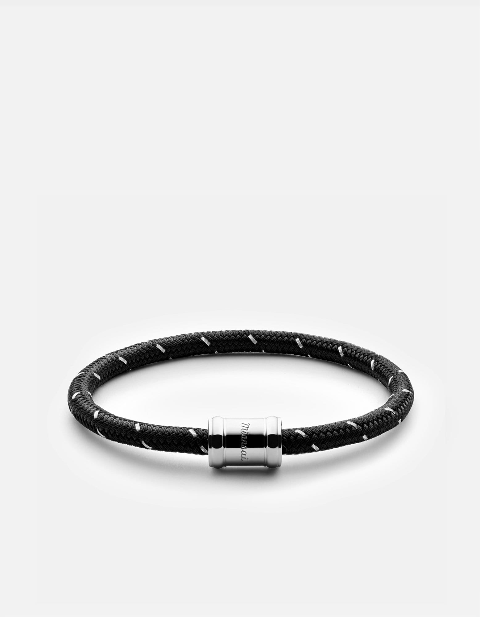 Miansai Bracelets Mini Single Rope Casing, Silver Black/Steel / M