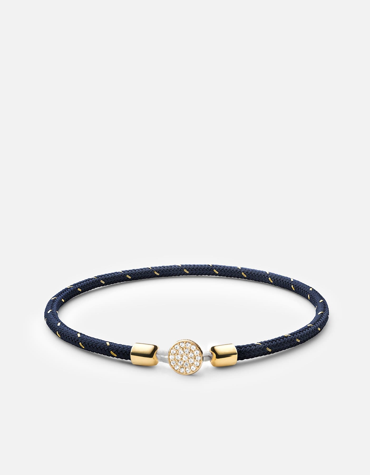 Miansai Bracelets Nexus Rope Bracelet, 14k Gold Pavé Navy/Gold / S