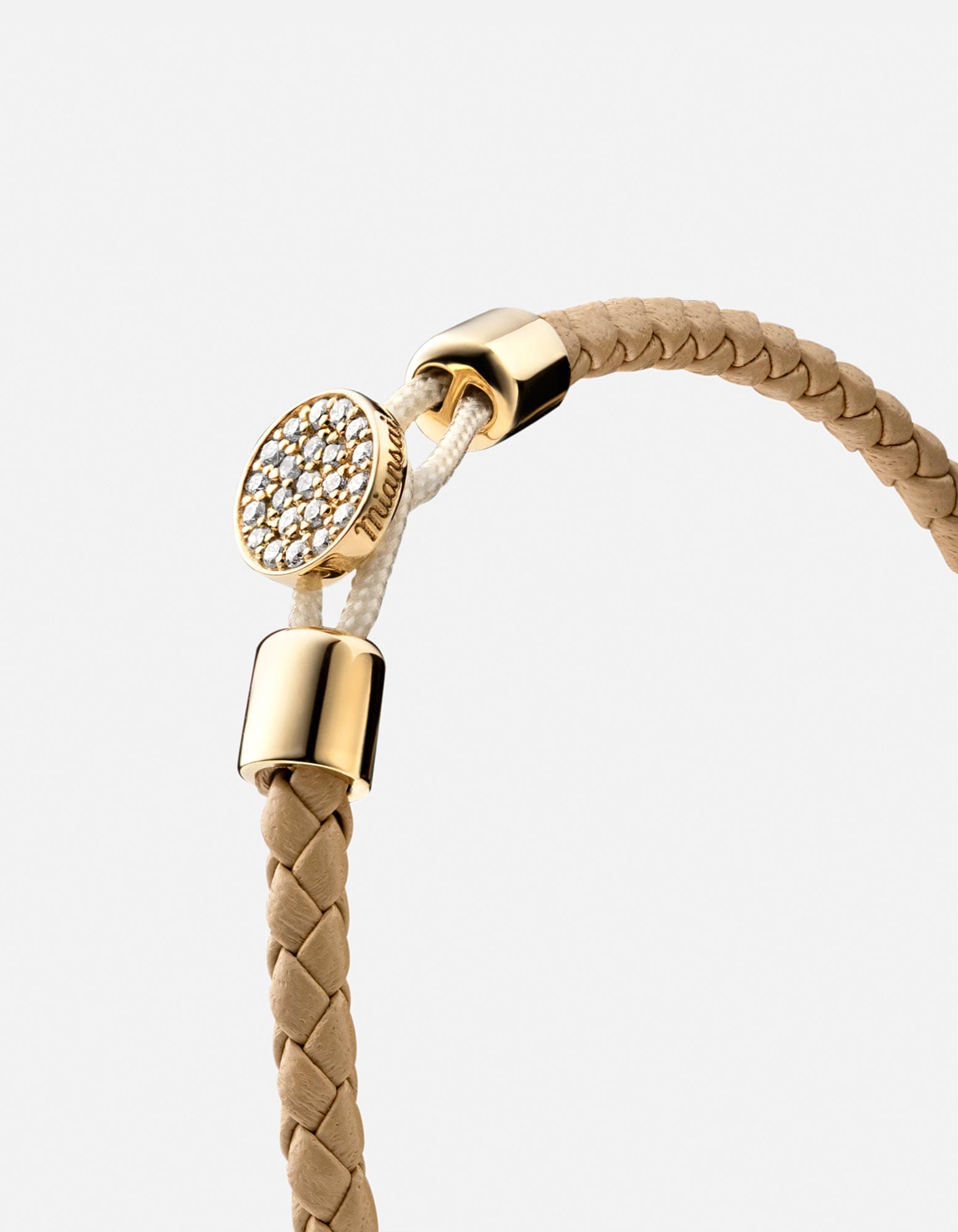Nexus Leather Bracelet, Gold Vermeil