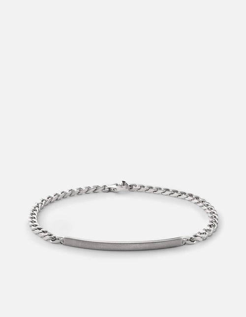 Miansai Bracelets 3mm ID Chain Bracelet, Matte Sterling Silver Matte Silver / M/L / Monogram: No