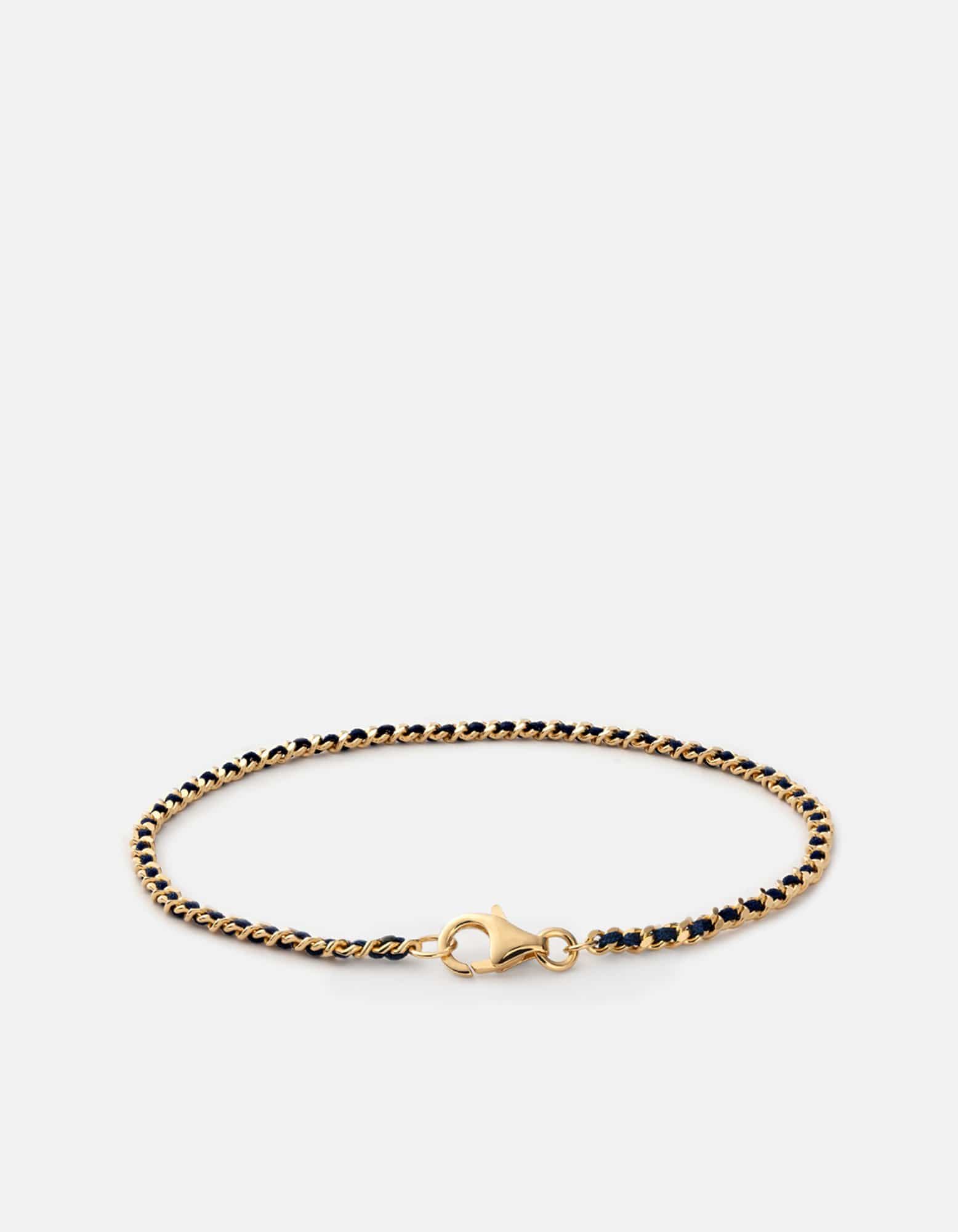 2mm Braided Chain Bracelet, Gold Vermeil
