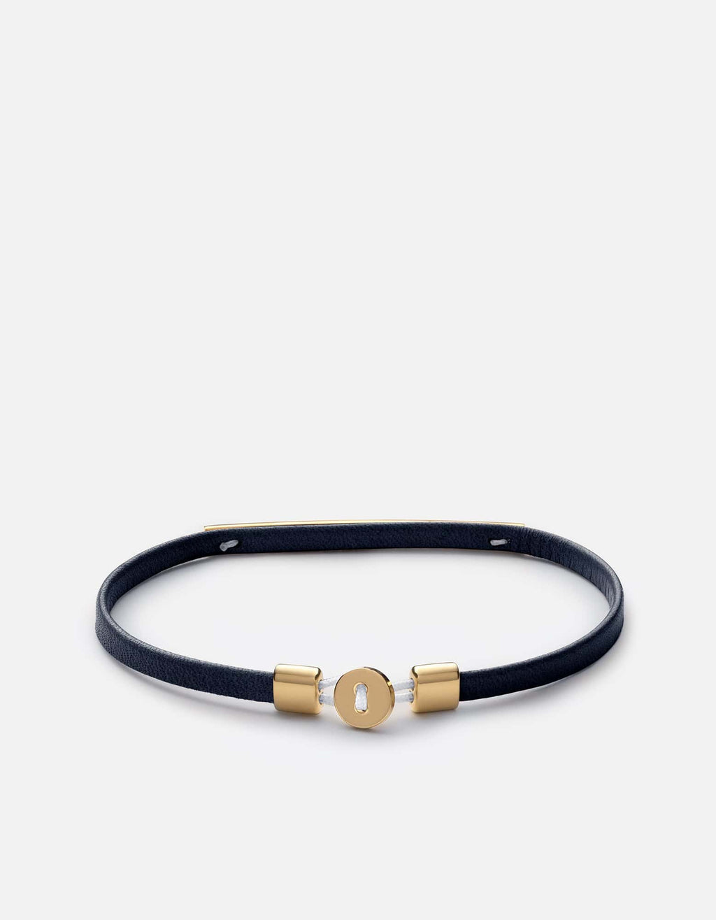 Nexus ID Leather Bracelet, Gold Vermeil