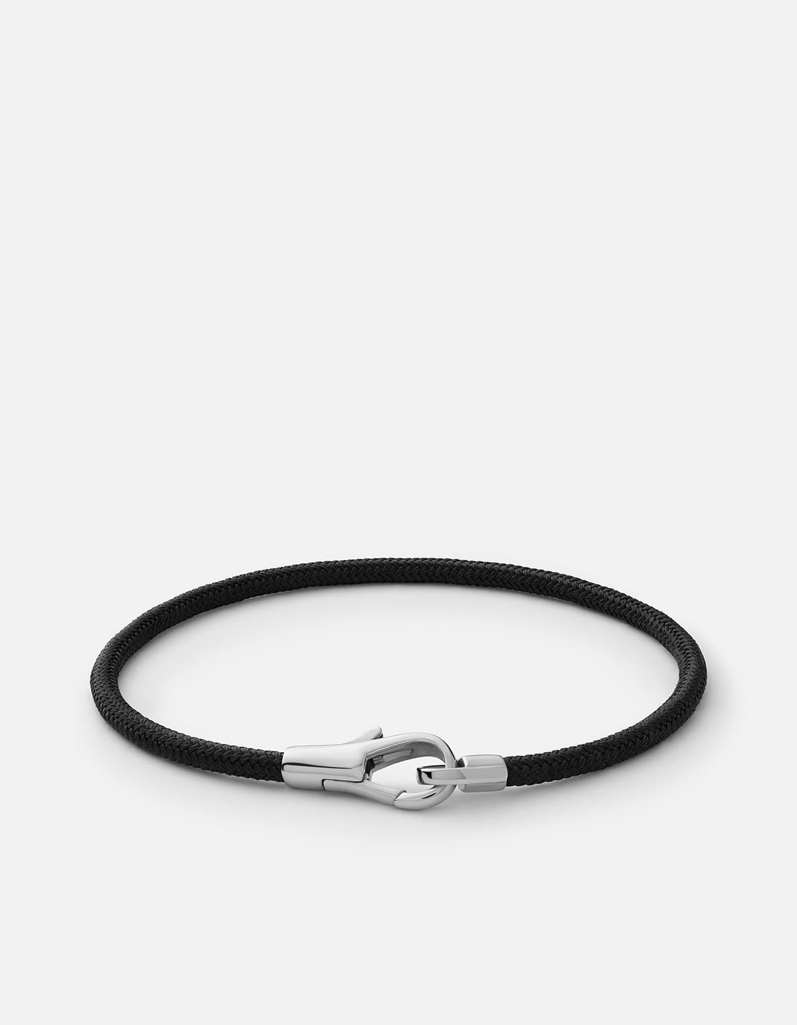 Miansai Bracelets Knox Rope Bracelet, Sterling Silver Solid Black / M