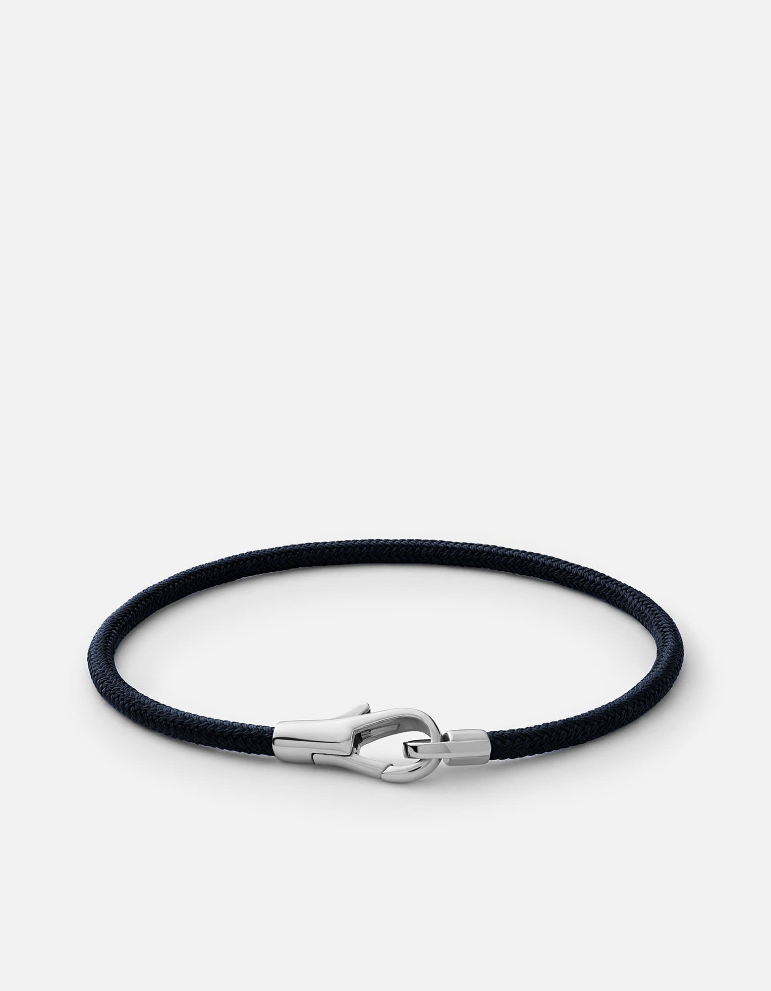Miansai Bracelets Knox Rope Bracelet, Sterling Silver Solid Navy / S