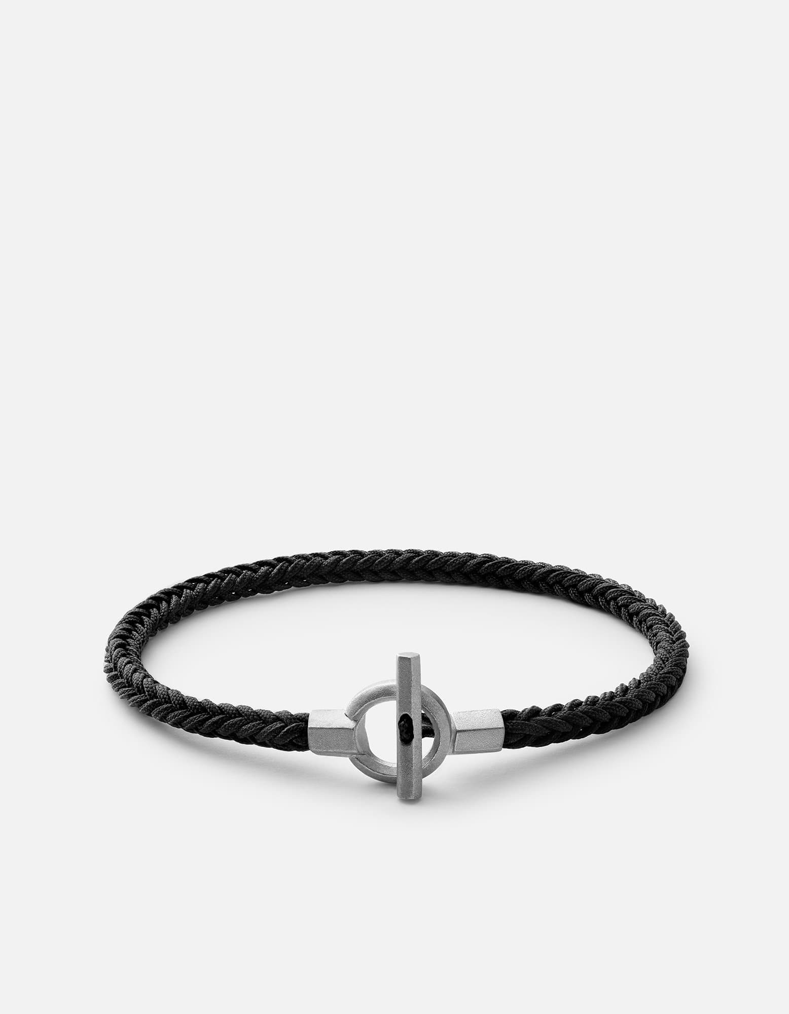 Miansai Bracelets Atlas Rope Bracelet, Matte Sterling Silver Black / M