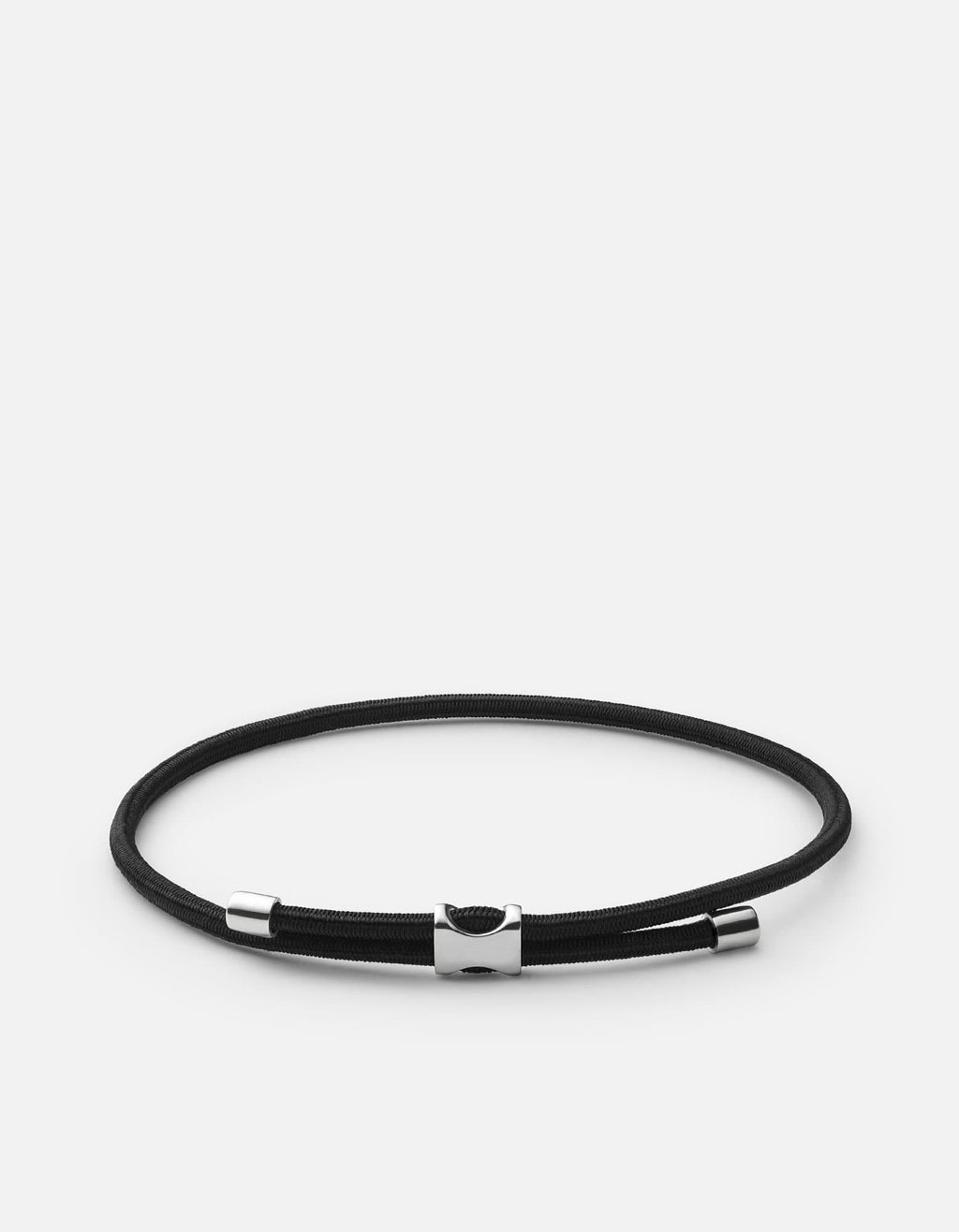 Orson Pull Bungee Rope Bracelet, Sterling Silver / Hunter/Black