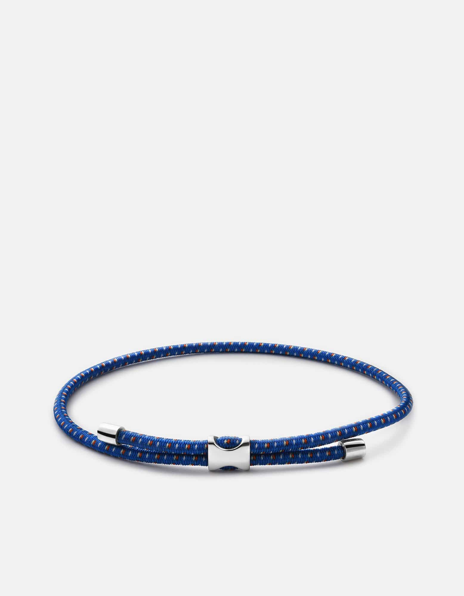 Miansai Bracelets Orson Pull Bungee Rope Bracelet, Sterling Silver Cobalt Blue / O/S